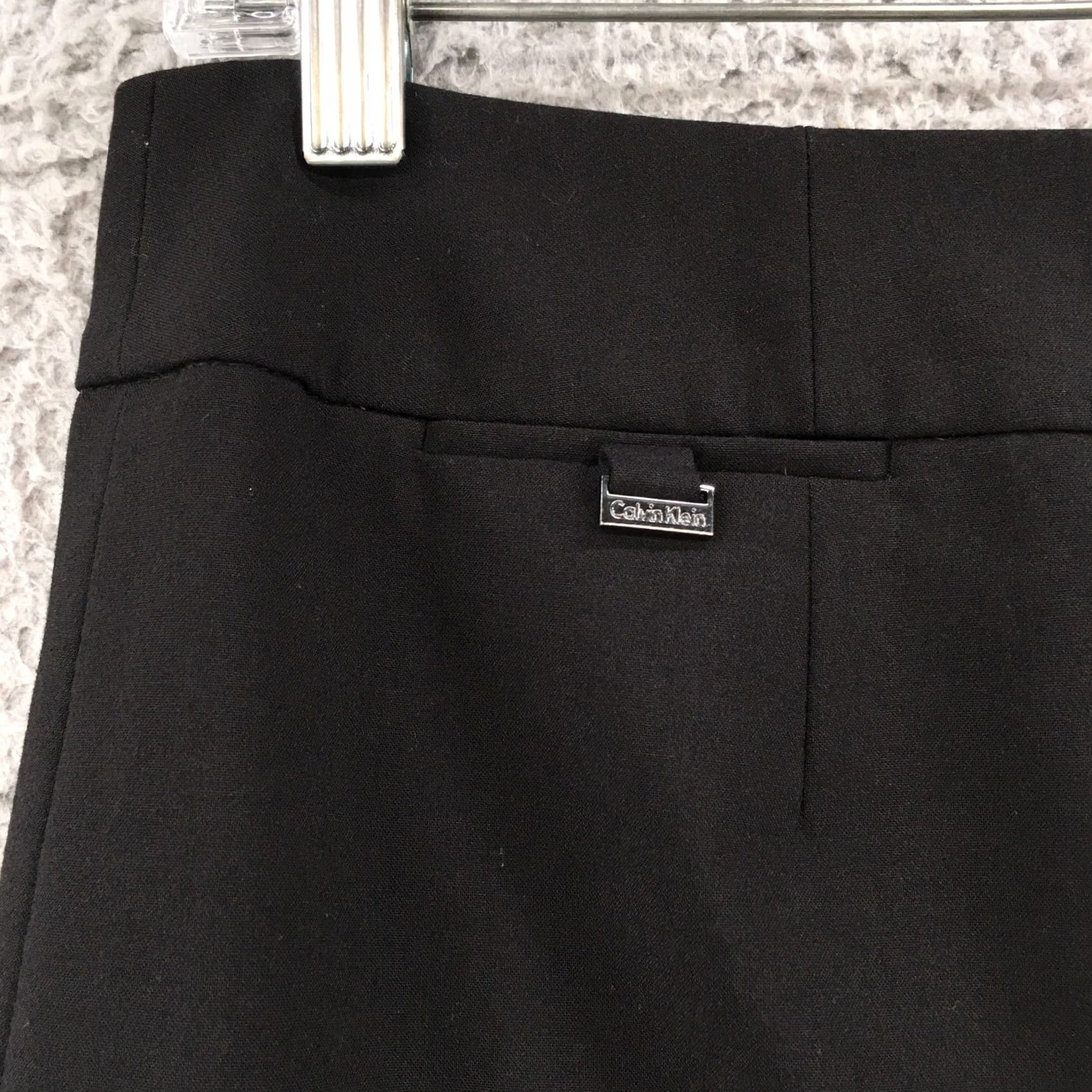 Calvin Klein Calvin Klein Skirt Women 6P Black Flat Front Back Zip Knee Length Pencil Straight & Size 28" / US 6 / IT 42 - 4 Thumbnail