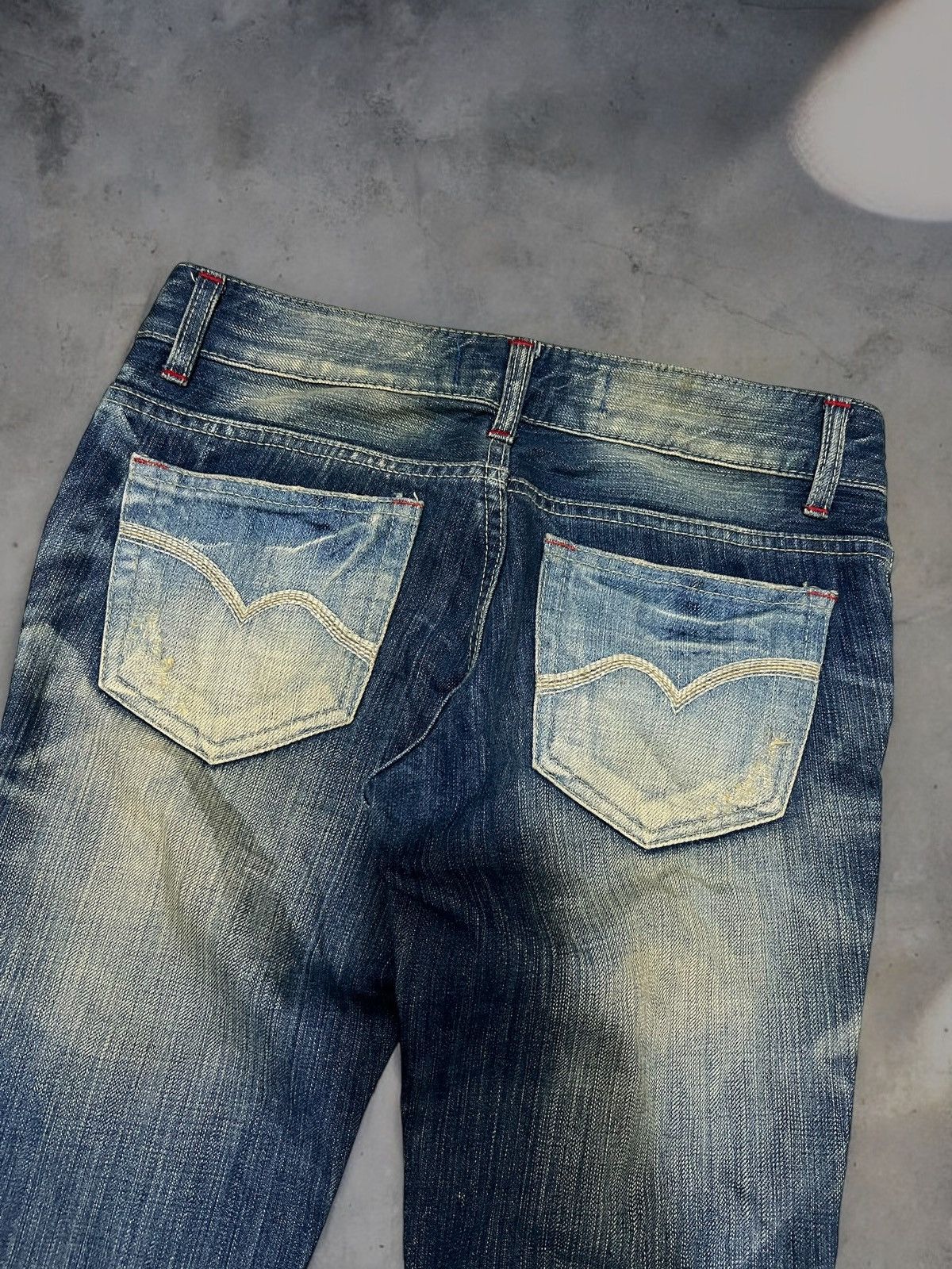 If Six Was Nine × Le Grande Bleu (L.G.B.) × Vintage Look.at.me denim Low Rise Flare Jeans Size US 28 / EU 44 - 6 Thumbnail