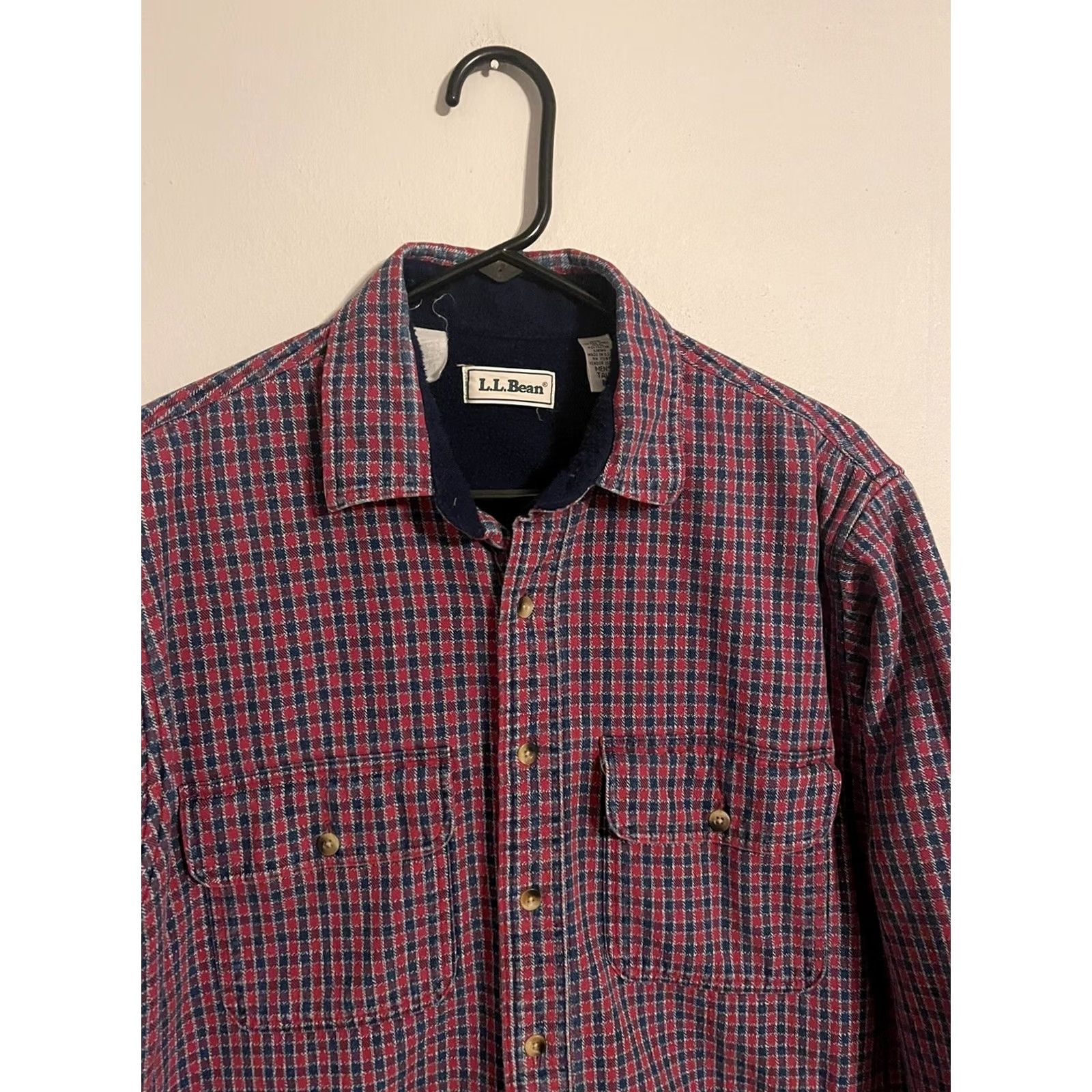 Vintage VINTAGE LL Bean Red Check Fleece Lined Shirt Jacket Men's M Tall USA Size US L / EU 52-54 / 3 - 2 Thumbnail