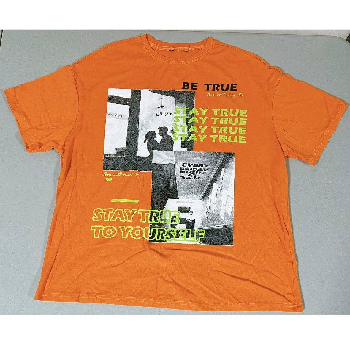 Japanese Brand Orange ‘Be True To Yourself’ Short Sleeve Tee Shirt Top XS 🧡 Size XS / US 0-2 / IT 36-38 - 1 Thumbnail