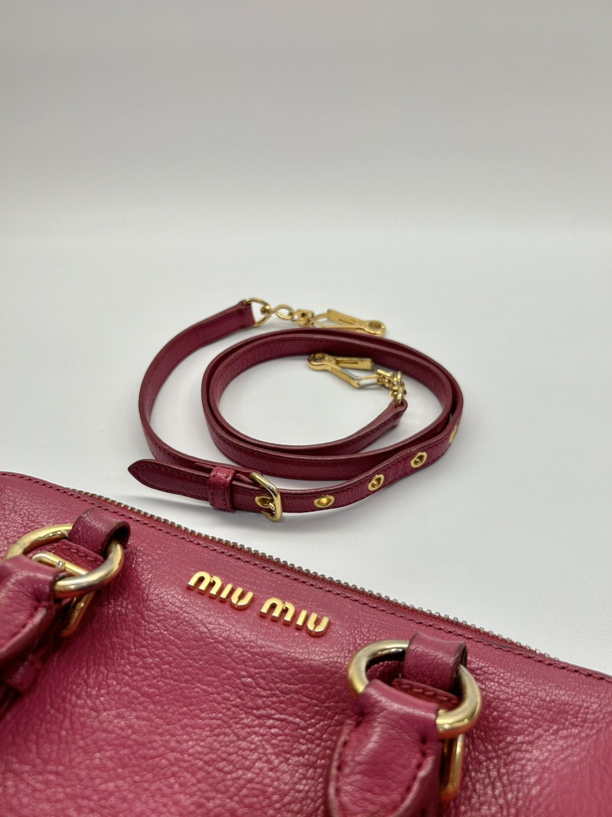 Miu Miu Miu Miu Madras Leather Pink Handbag Size ONE SIZE - 5 Thumbnail