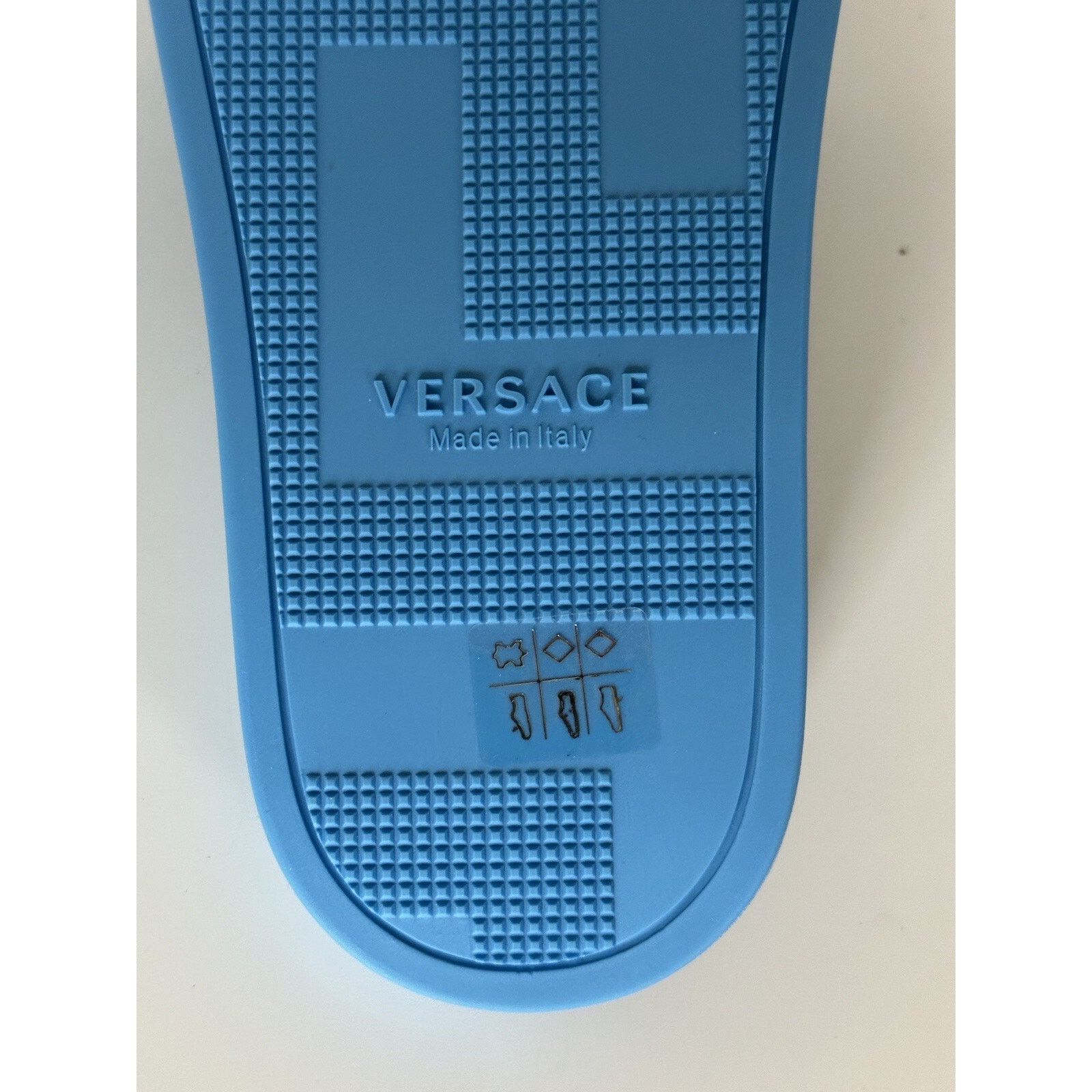 Versace Versace Gold Medusa Leather/Rubber Sandals Blue 11.5 1004983 Size US 11.5 / EU 44-45 - 12 Thumbnail