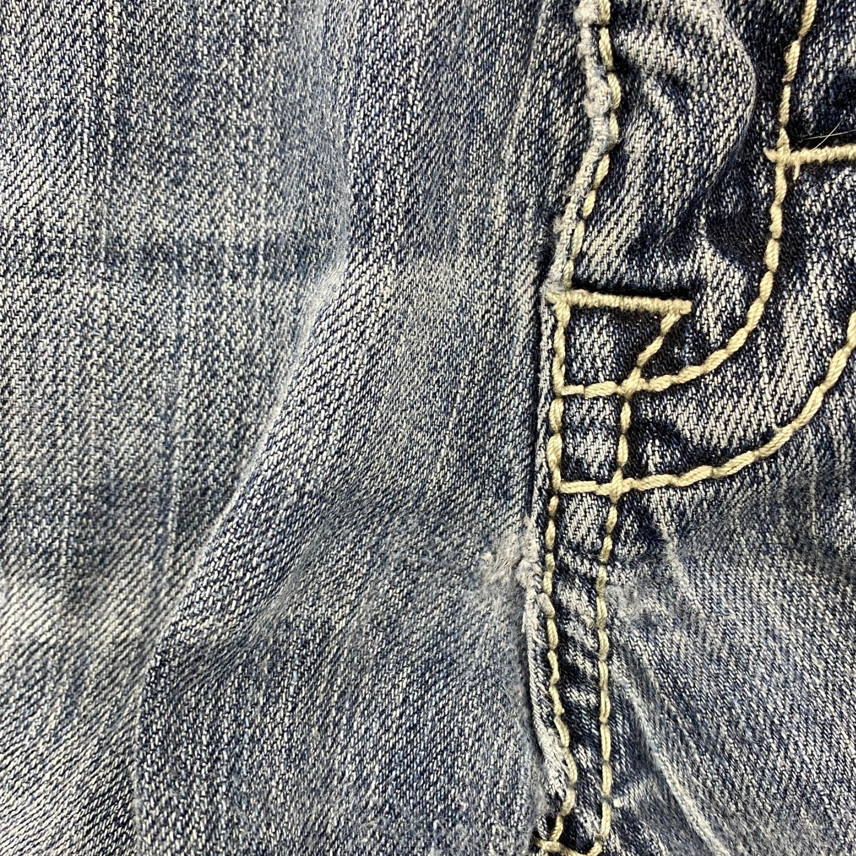Vintage Buckle BKE Jake Jeans Mens 33R Blue Straight Distressed Denim Size US 33 - 7 Thumbnail