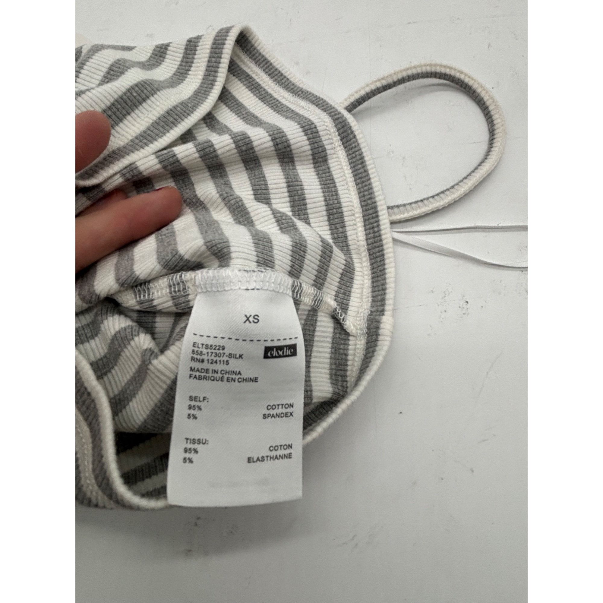 Other Elodie Women’s Keyhole-front, Rikbbed, Cropped tank top, Gra Size XS / US 0-2 / IT 36-38 - 7 Thumbnail