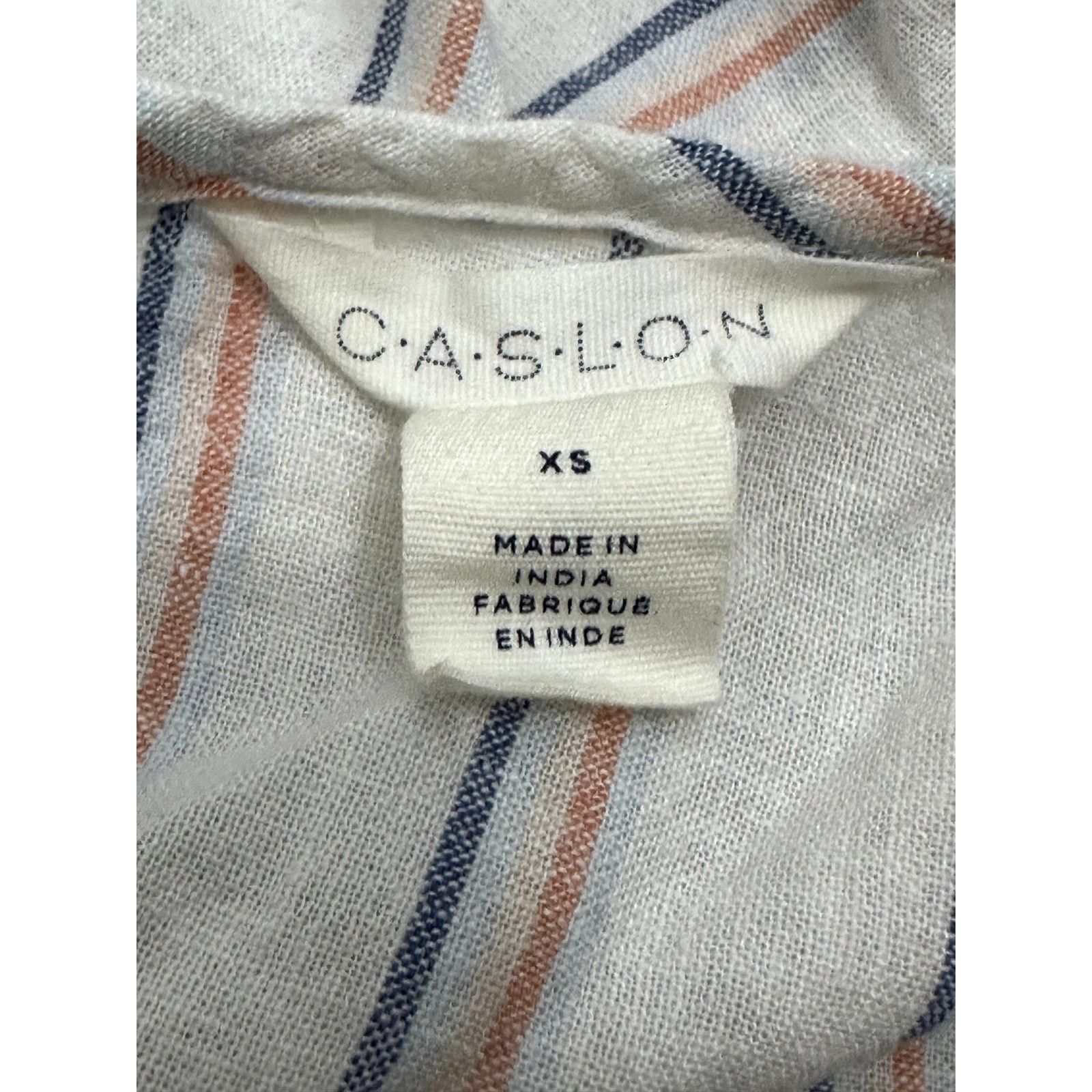 Other Caslon Blouse Sleeveless Button Striped White/Multi XS NWT Size XS / US 0-2 / IT 36-38 - 7 Thumbnail