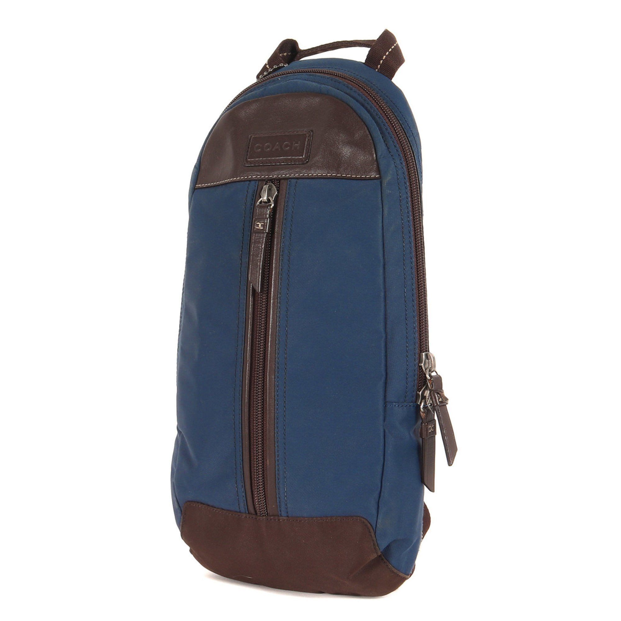 image of Coach Bag Leather Nylon Combination H1260-F70692 Body Navy Brown, Women's