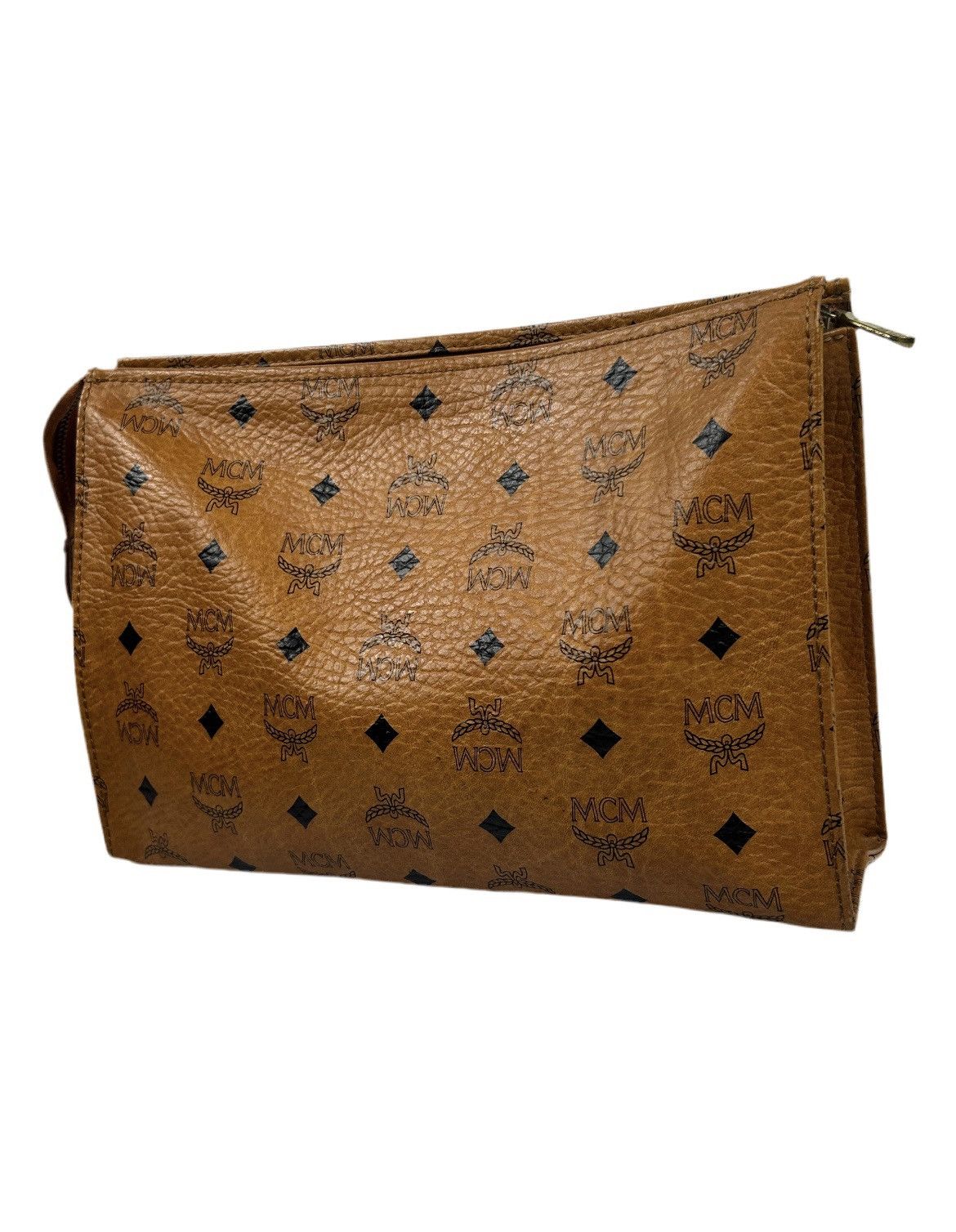 MCM MCM Cognac Leather Clutch Bag Size ONE SIZE - 2 Thumbnail