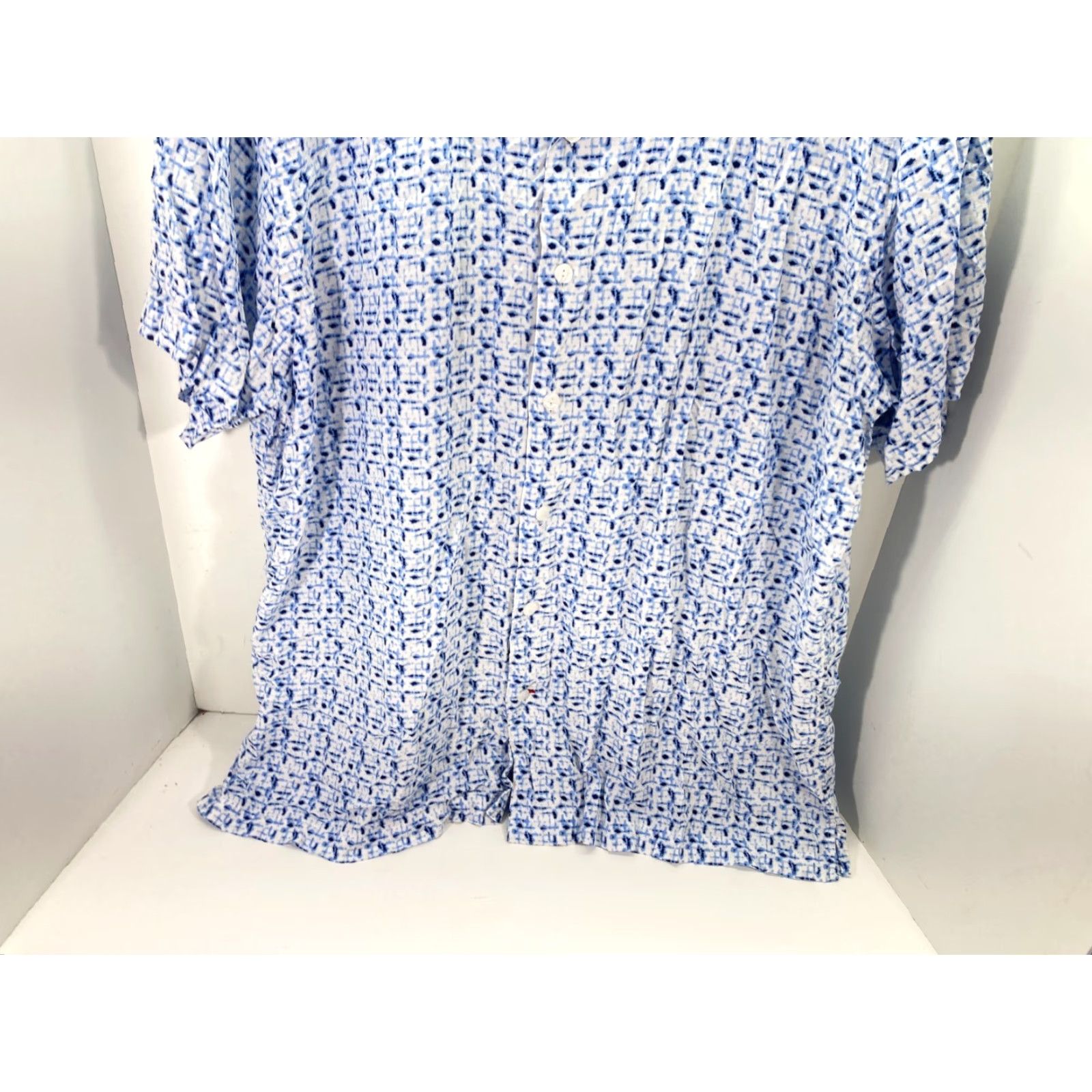 Cremieux Cremieux Western Button Up Shirt Mens 2XL Blue White All Over Short Sleeve Classic Size US XXL / EU 58 / 5 - 5 Thumbnail