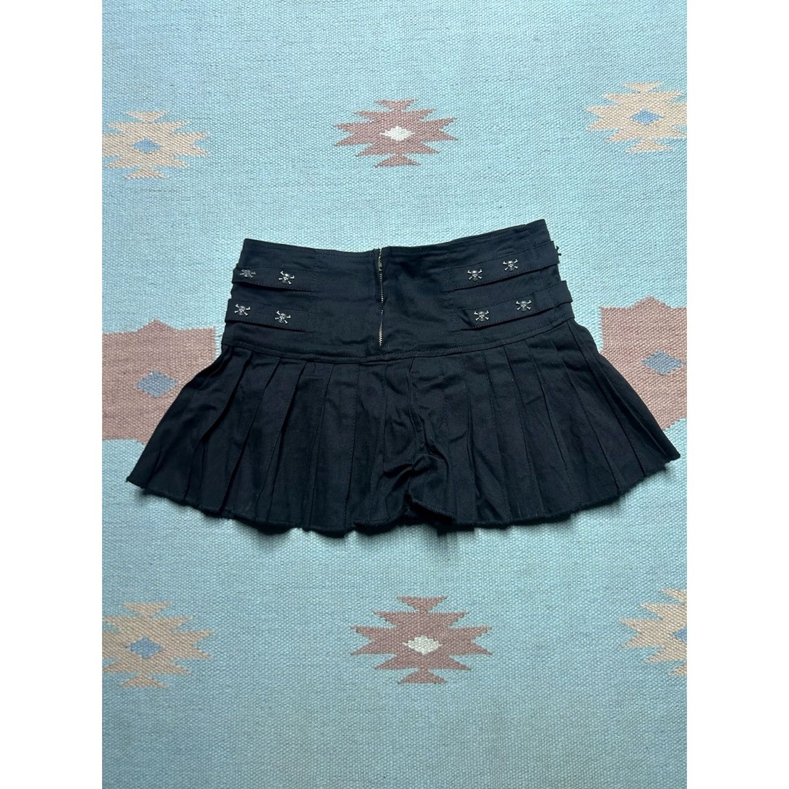 Tripp NYC VINTAGE Tripp NYC Black Pleated Mini Skirt Goth Punk Skulls Daang Goodman Small Skirt Womens XS? Size 28" / US 6 / IT 42 - 7 Thumbnail