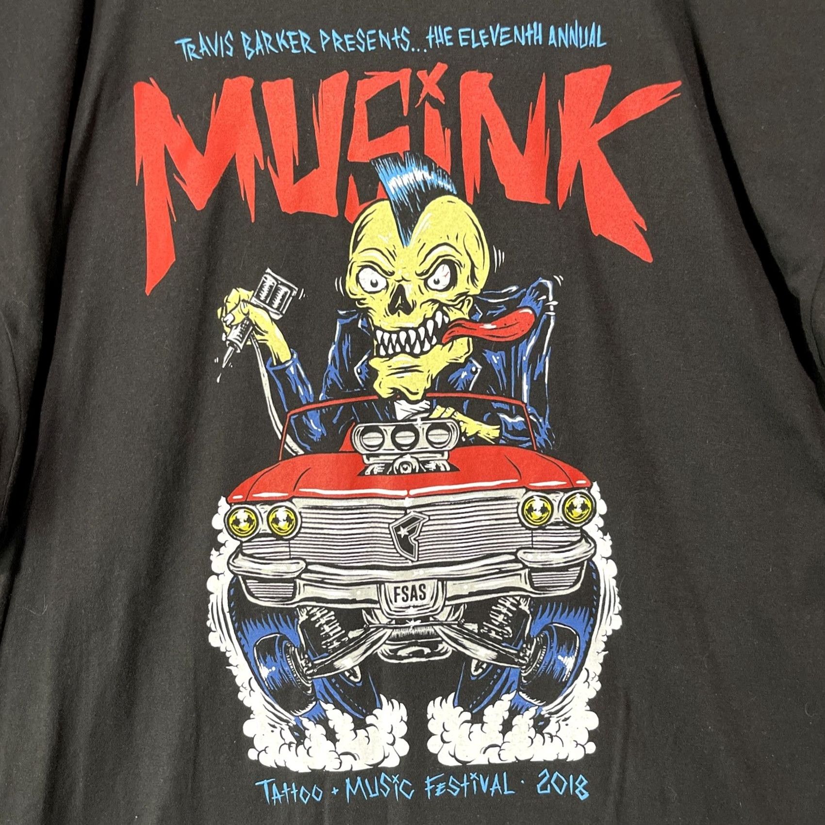 Tultex Travis Barker Shirt Mens 3XL Black Musink Tattoo Music Festival 2018 Concert T-Shirt Graphic Print Crew Neck Short Sleeve Tultex Mens Shirt Size US XXL / EU 58 / 5 - 4 Thumbnail