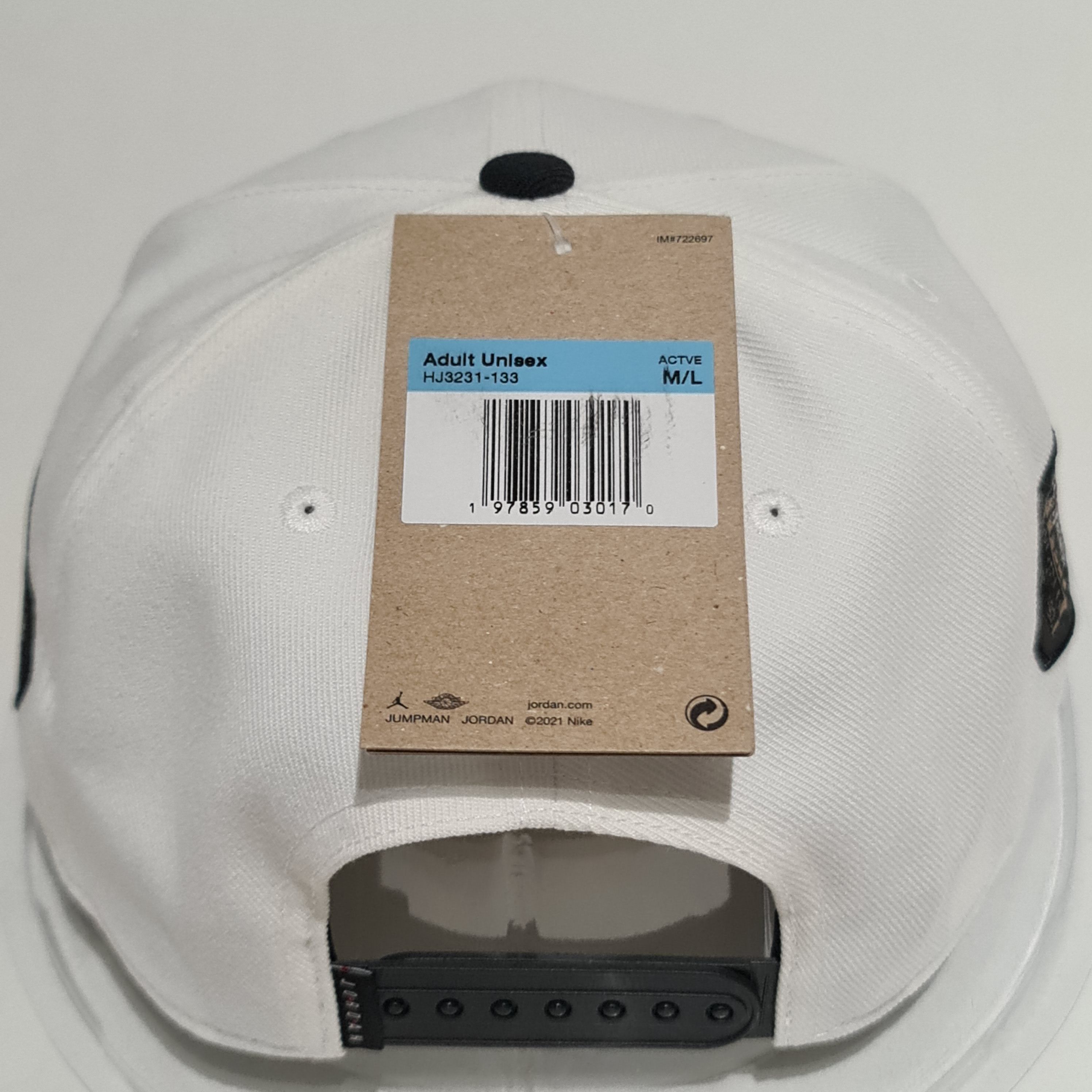 Jordan Brand Jordan Cap Snapback 'Flight MVP Champ Rings' White/Black Size ONE SIZE - 9 Thumbnail
