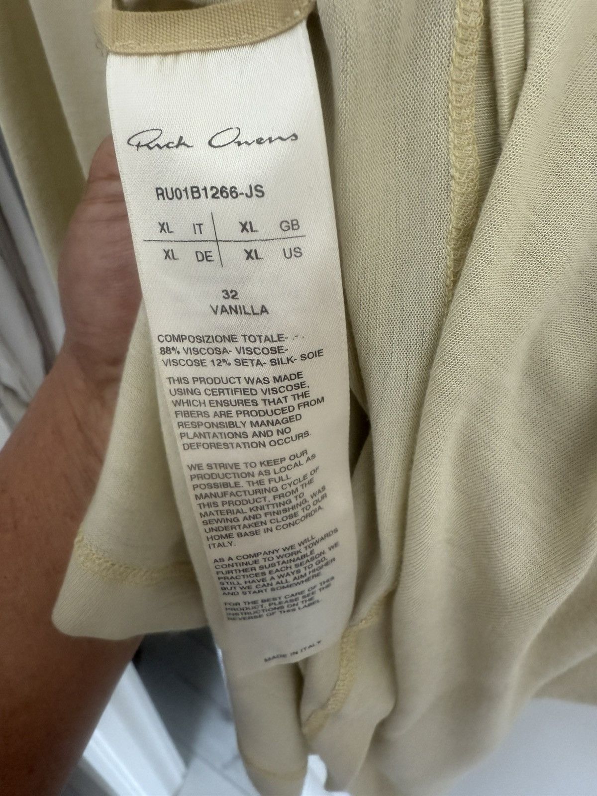 Rick Owens NEW Rick Owens (Vanilla Color) Size US XL / EU 56 / 4 - 3 Thumbnail