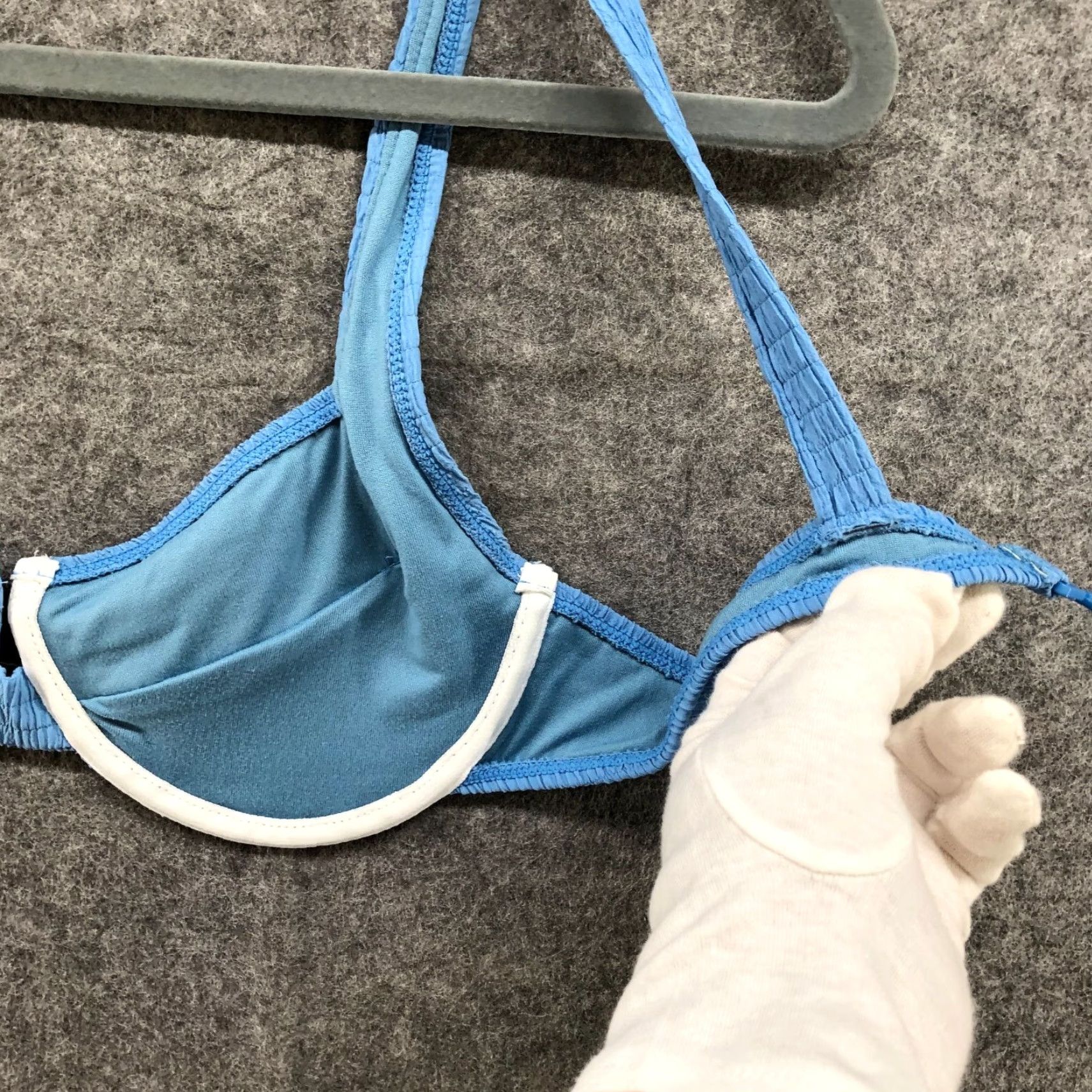 Nasty Gal NWT Nasty Gal Bikini Top Balconette Underwire Unpadded Light Blue Size 8 (M) Bra Top Women Size M / US 6-8 / IT 42-44 - 7 Thumbnail