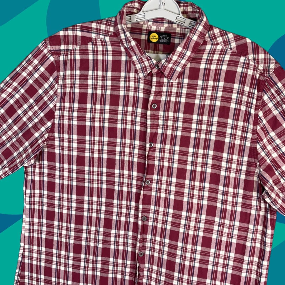 Life is Good Life is Good Shirt Mens Large Red Plaid Long Sleeve Button-Up Casual Prep Size US L / EU 52-54 / 3 - 1 Thumbnail