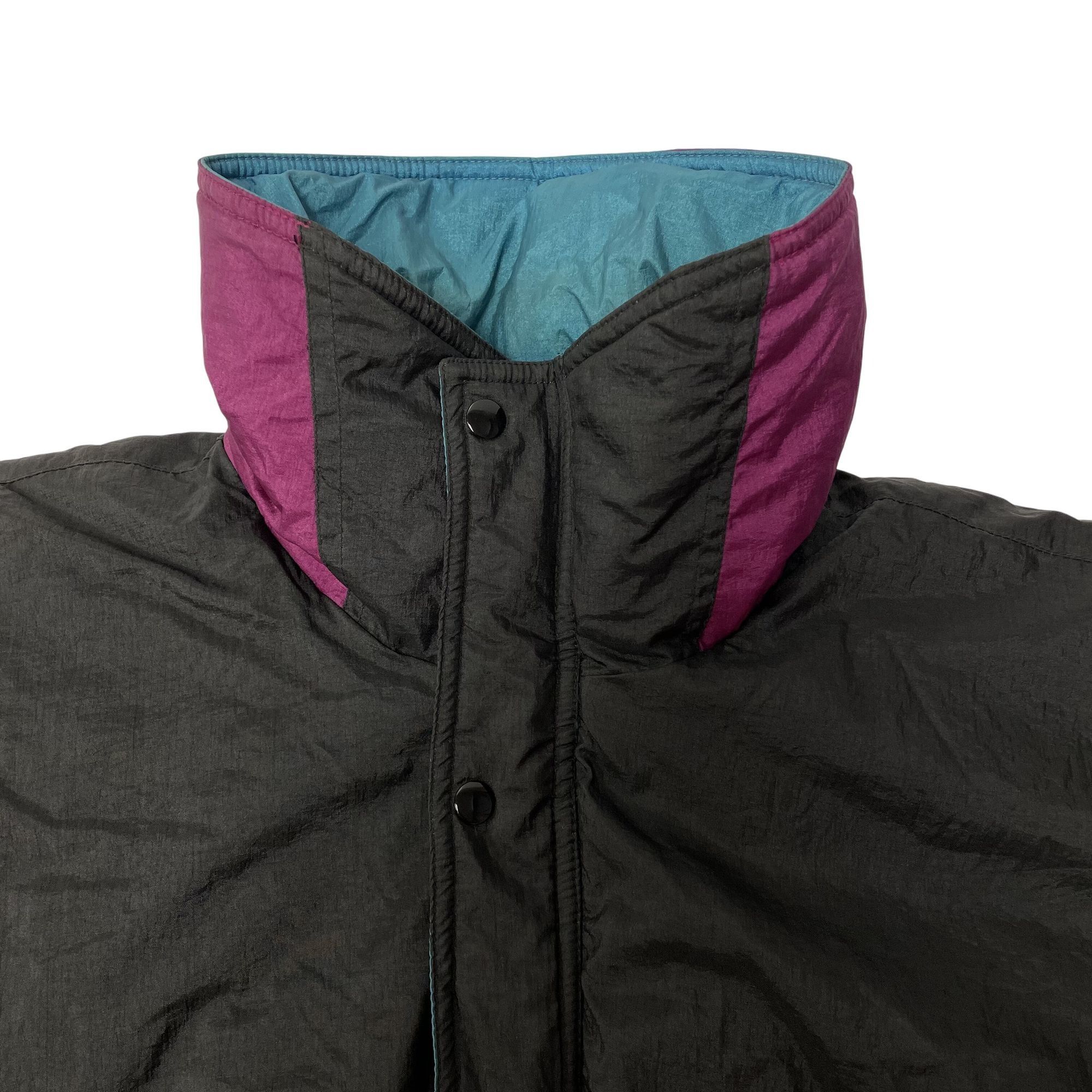 Other Vtg Thermoloft Black Blue COLOR BLOCK Nylon Puffer Jacket Size US M / EU 48-50 / 2 - 7 Thumbnail