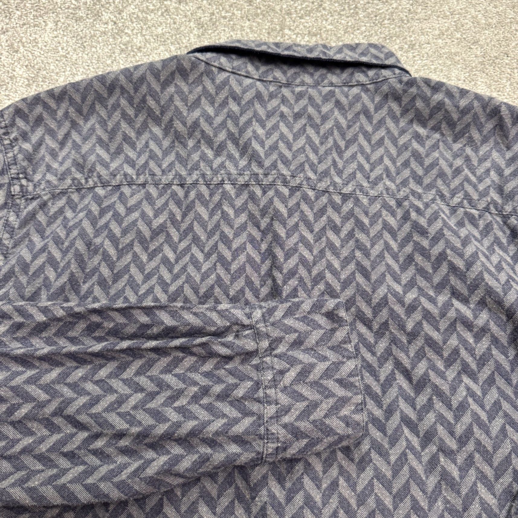 Peregrine Peregrine Shirt Men 2XL Button-Up Geometric Navy Blue Cotton Workwear Casual Classic Modern Vintage: No Size US XXL / EU 58 / 5 - 4 Thumbnail