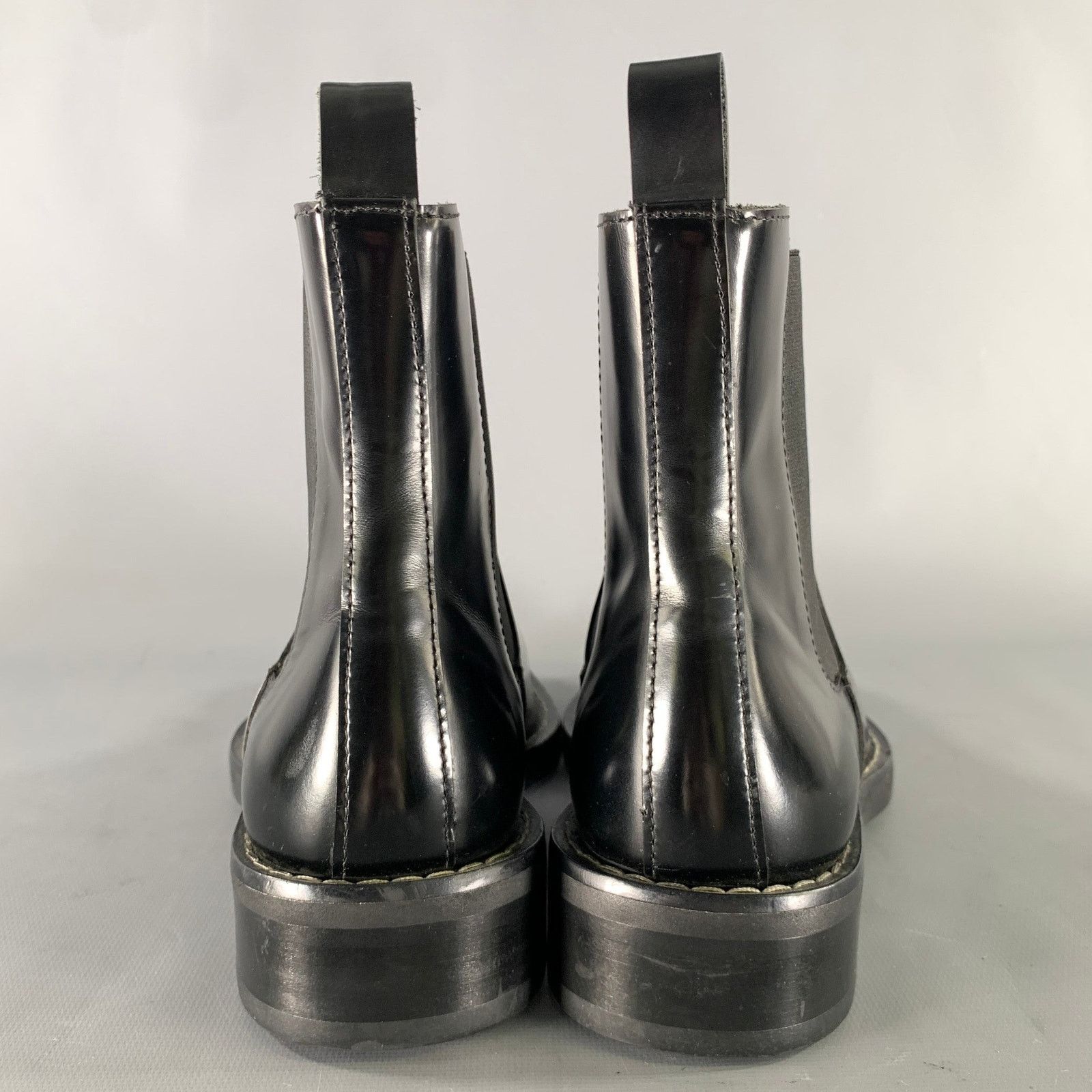 AMI AMI by ALEXANDRE MATTIUSSI Black Leather Pull On Boots Size US 7 / EU 40 - 3 Thumbnail