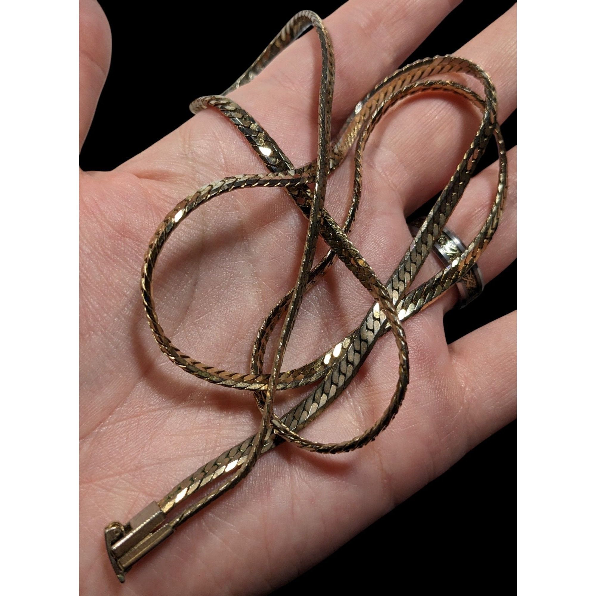 Other Vintage Herringbone Chain Necklace Silver/Gold Tone Size ONE SIZE - 3 Thumbnail