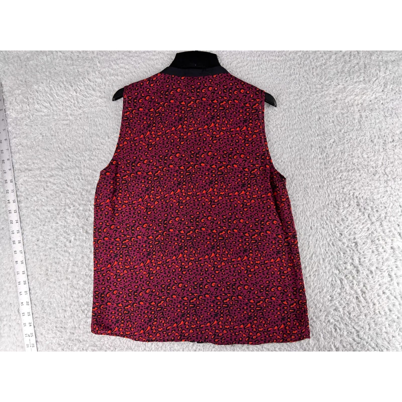 AQUA Aqua Purple Shirt Womens M Blouse Leopard Print Button V-Neck Sleeveless Knit Polyester Animal Print Casual Blouse Womens Size M / US 6-8 / IT 42-44 - 2 Thumbnail