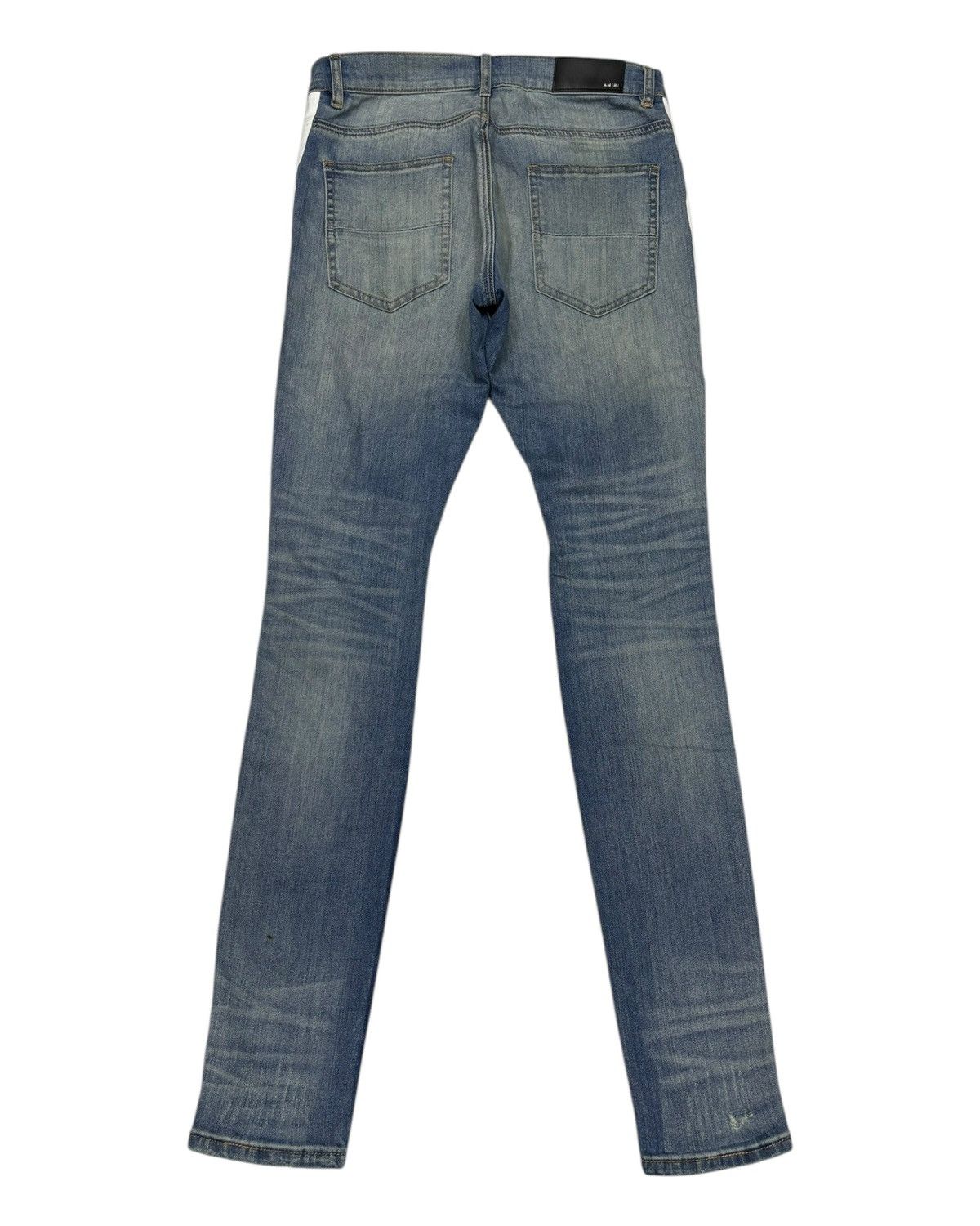 Amiri Amiri White Stripe Blue Denim Jeans Size US 32 / EU 48 - 2 Thumbnail