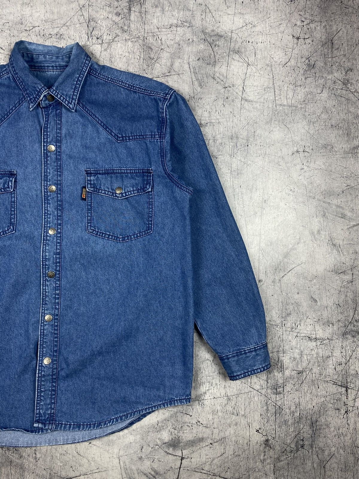 Other Vintage Bootleg Diesel Style Denim Shirt Western Workwear Size US L / EU 52-54 / 3 - 5 Thumbnail