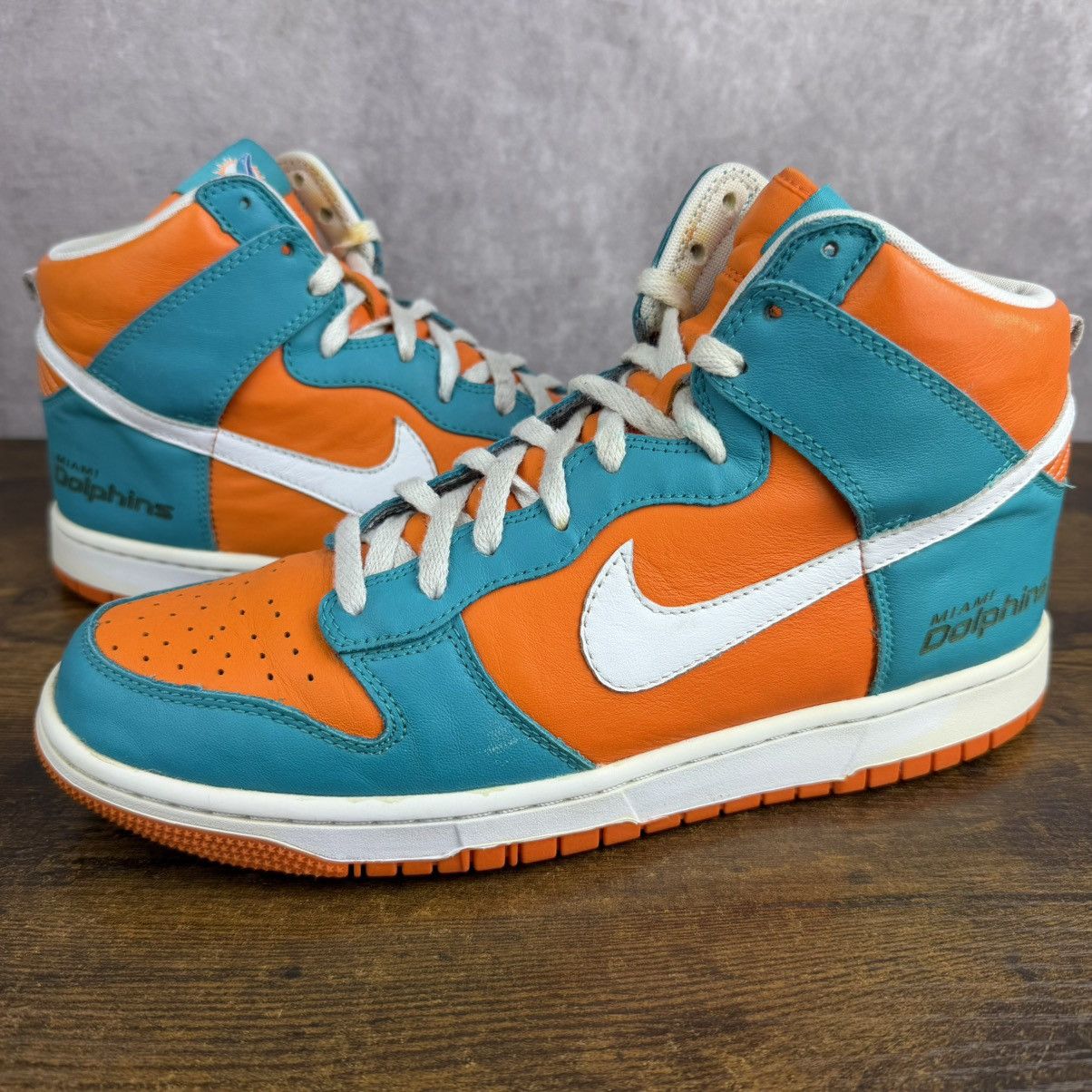 Nike Nike Dunk High iD x NFL Miami Dolphins Size 10.5 535078-901 Size US 10.5 / EU 43-44 - 2 Thumbnail