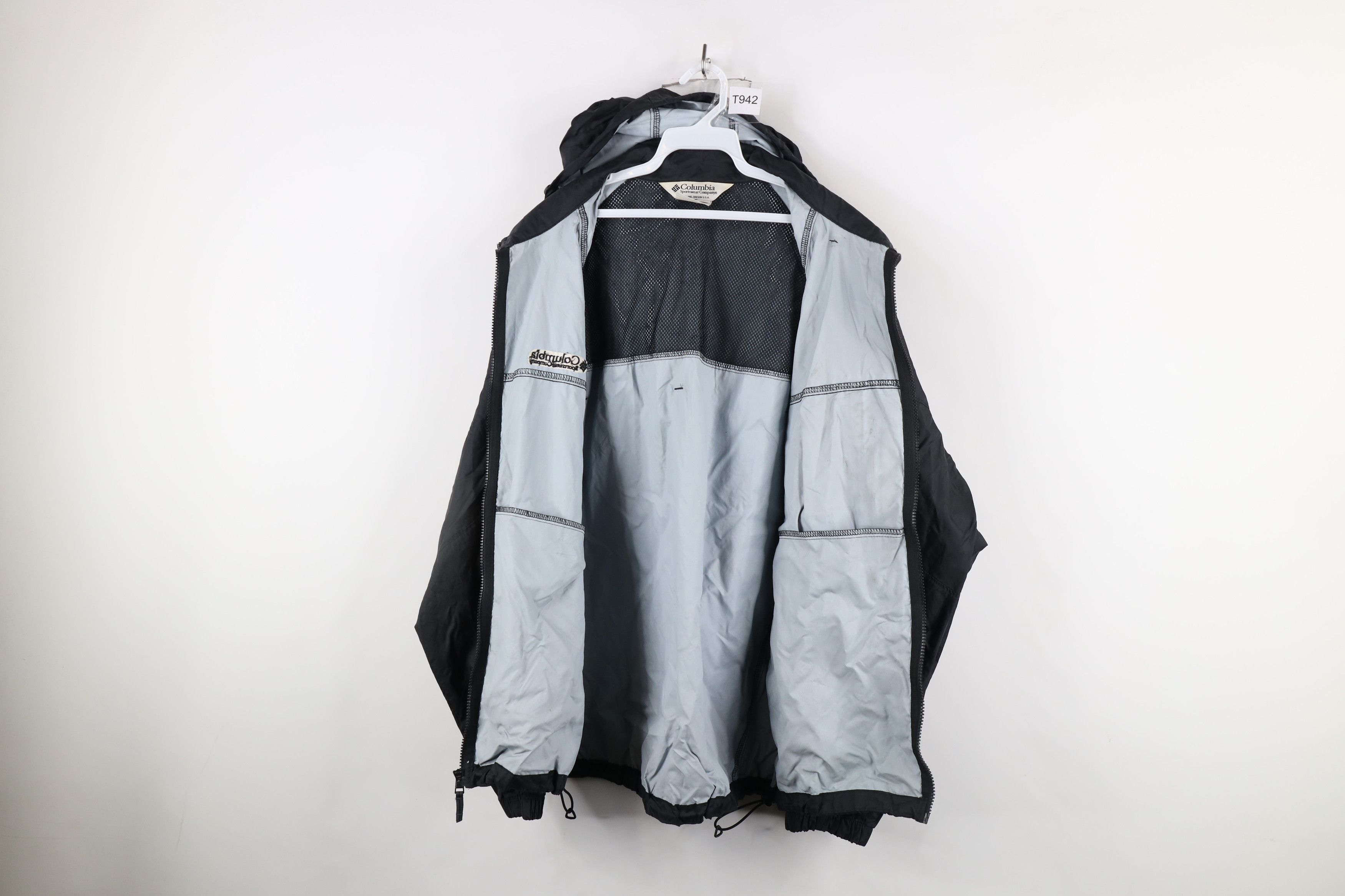 Columbia × Vintage Vintage 90s Columbia Hooded Packable Rain Jacket Black Size US L / EU 52-54 / 3 - 9 Thumbnail