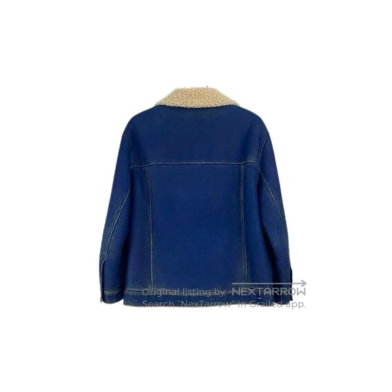 Prada Prada Blue triangle label teddy wool leather made of old f Size US XXS / EU 40 - 2 Thumbnail