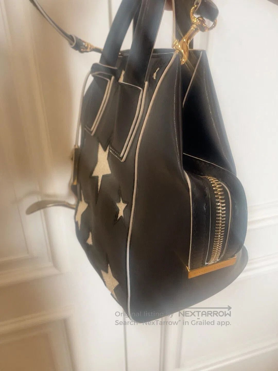 Stella McCartney Stella McCartney Black White Star Leather Handbag. Size ONE SIZE - 4 Thumbnail