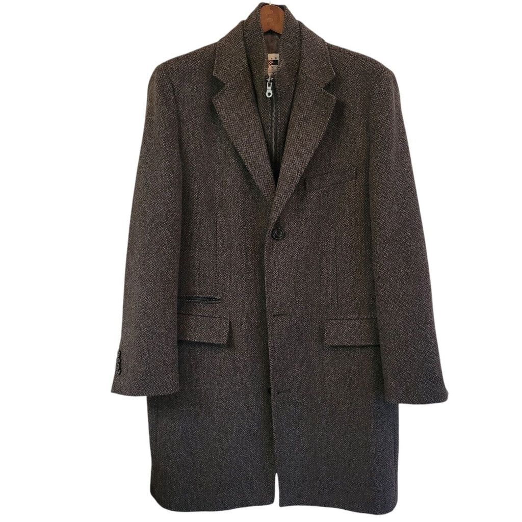 Joseph abboud gray herringbone topcoat hotsell