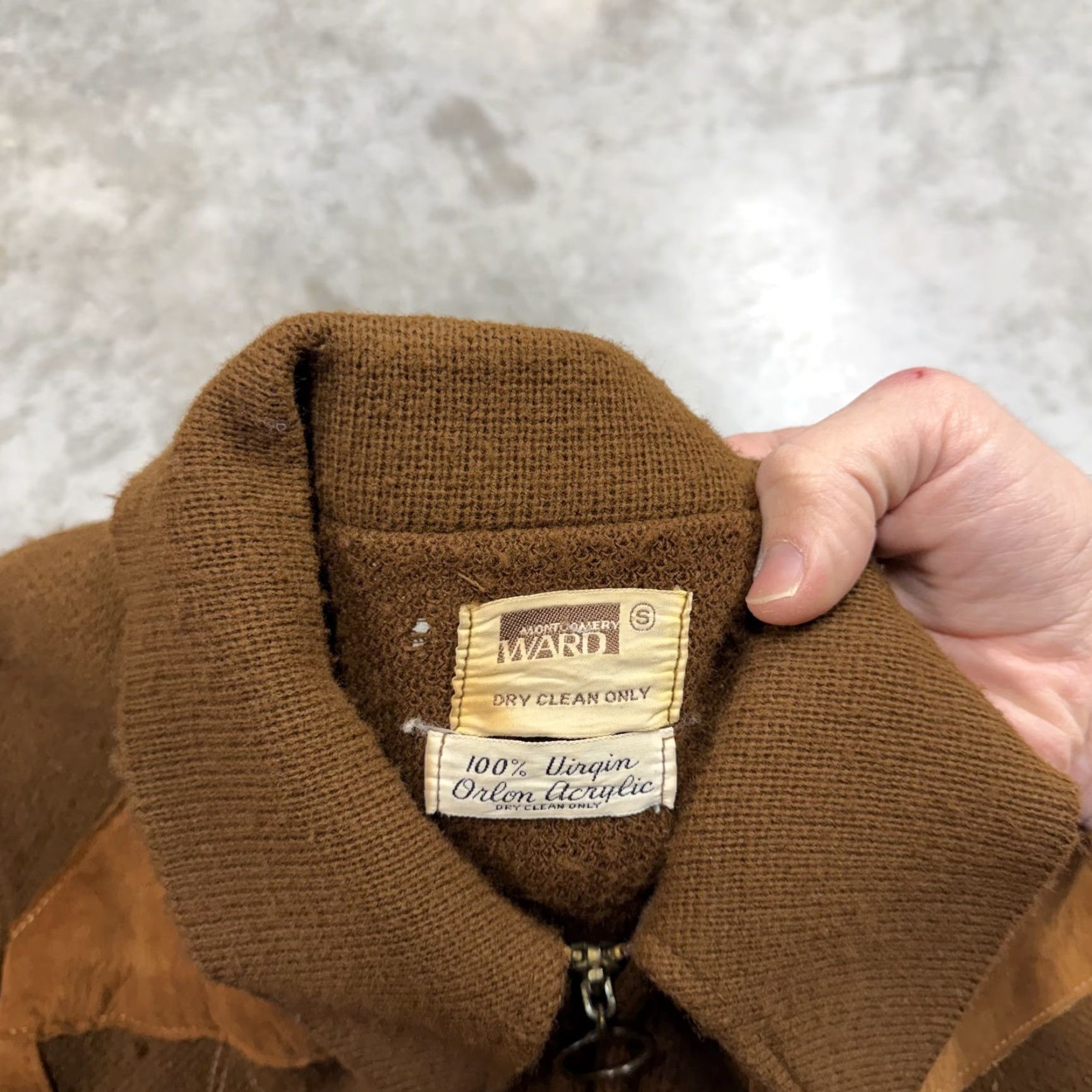 Vintage VINTAGE Montgomery Ward Sweater Mens Small Brown Full Zip Suede Argyle 70s Size US S / EU 44-46 / 1 - 4 Thumbnail
