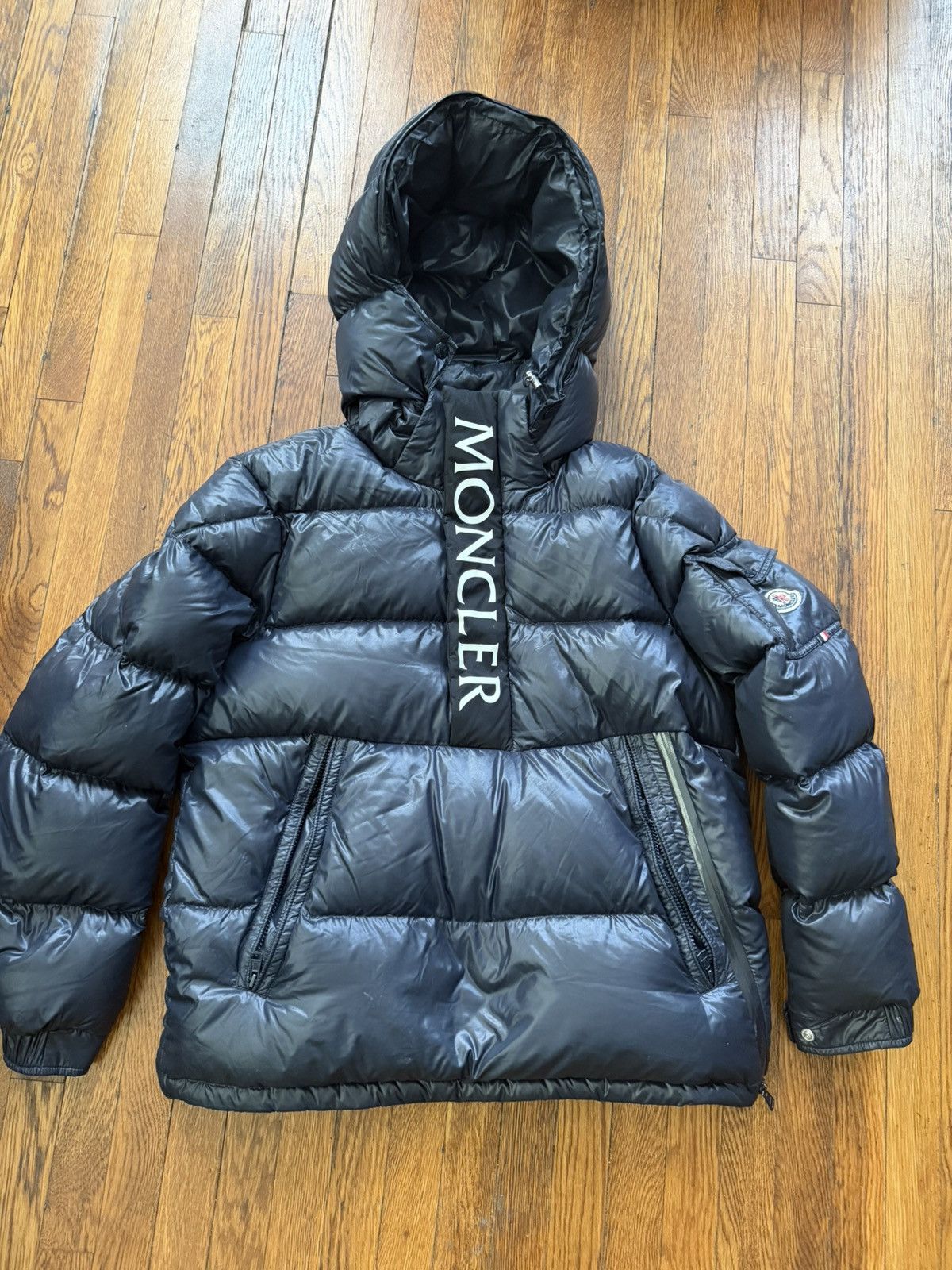 Moncler Men's Men's Maury Logo Hooded Jacket In Navy in Blue, Men's