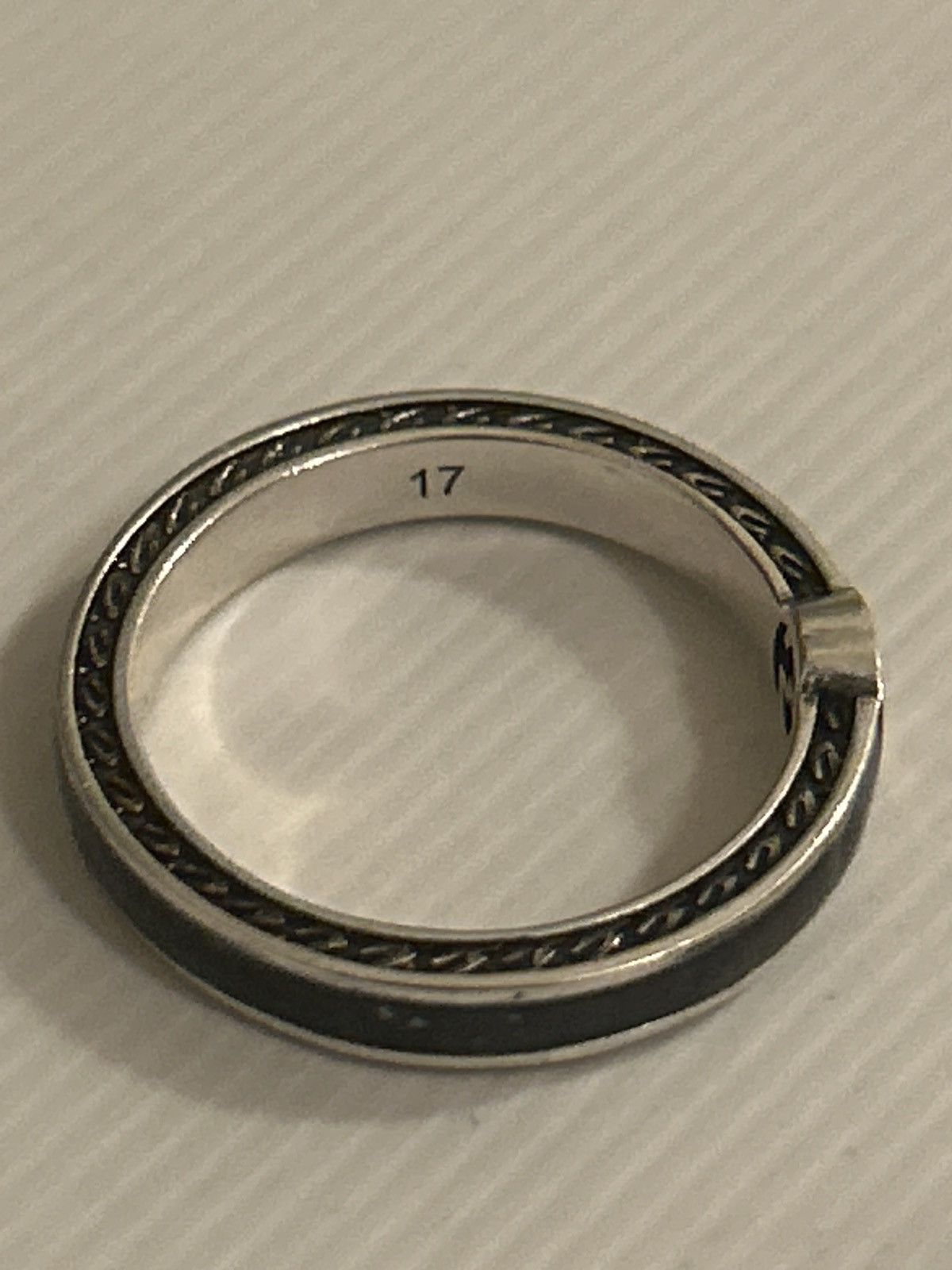Gucci Gucci Interlocking G Enamel Thin Ring Black Ag925 701620 Size ONE SIZE - 5 Thumbnail