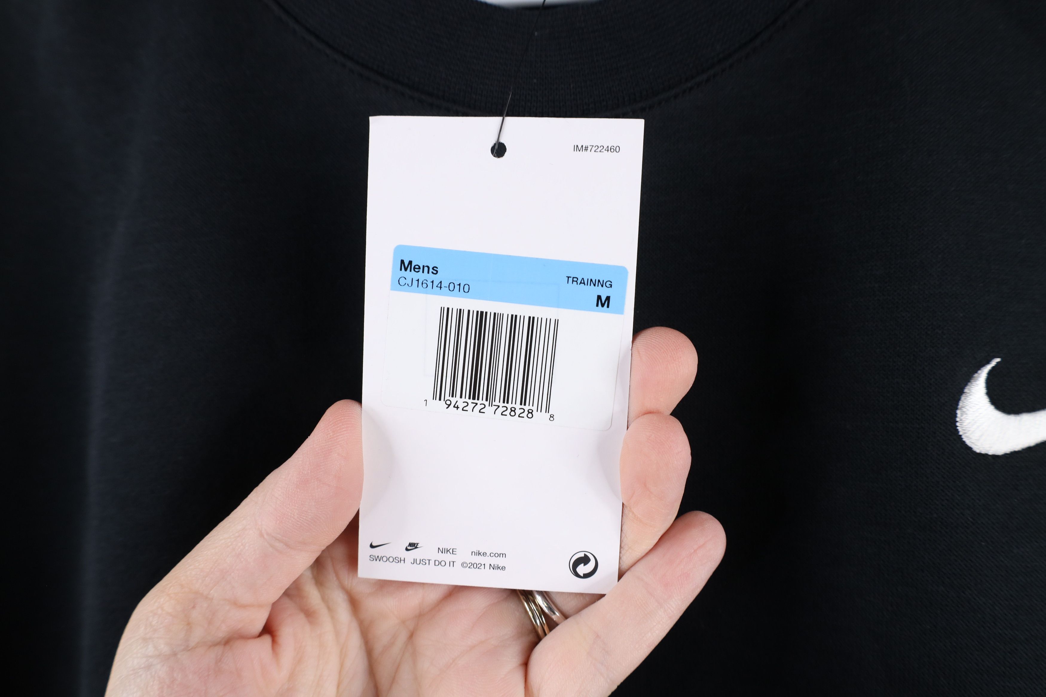 Nike × Vintage Deadstock Nike Scott Mini Swoosh Crewneck Sweatshirt Black Size US M / EU 48-50 / 2 - 6 Thumbnail