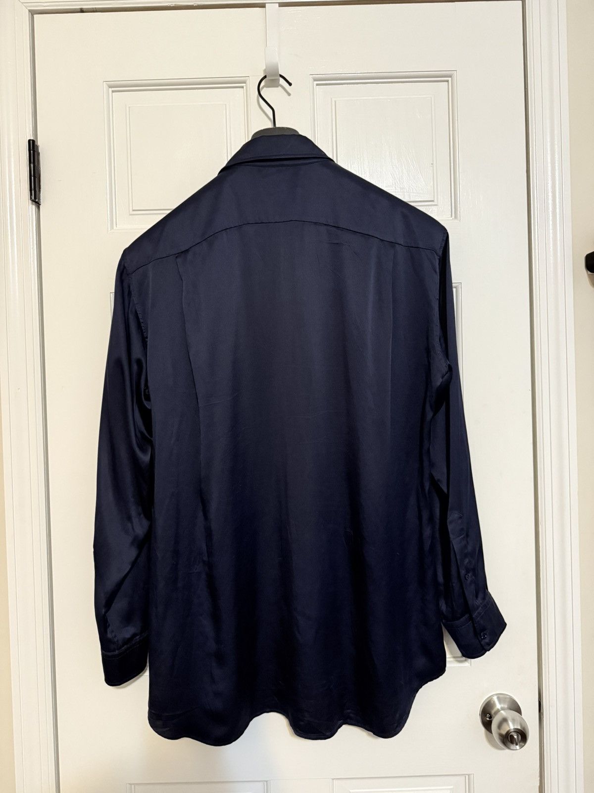 Balenciaga Balenciaga Silk Shirt - Navy Size US M / EU 48-50 / 2 - 4 Thumbnail