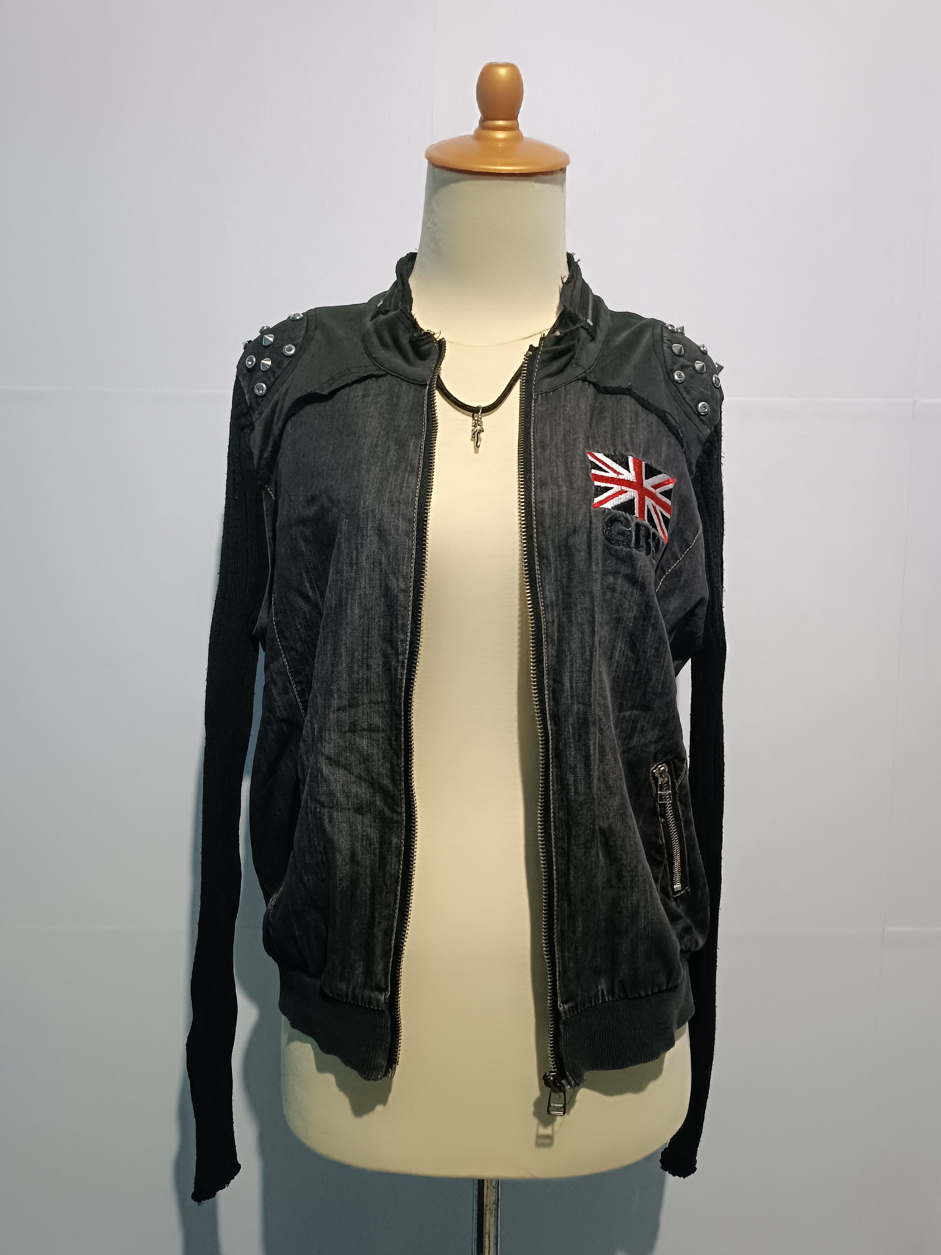 Japanese Brand Black Denim Jacket Style Punk Size M / US 6-8 / IT 42-44 - 4 Thumbnail