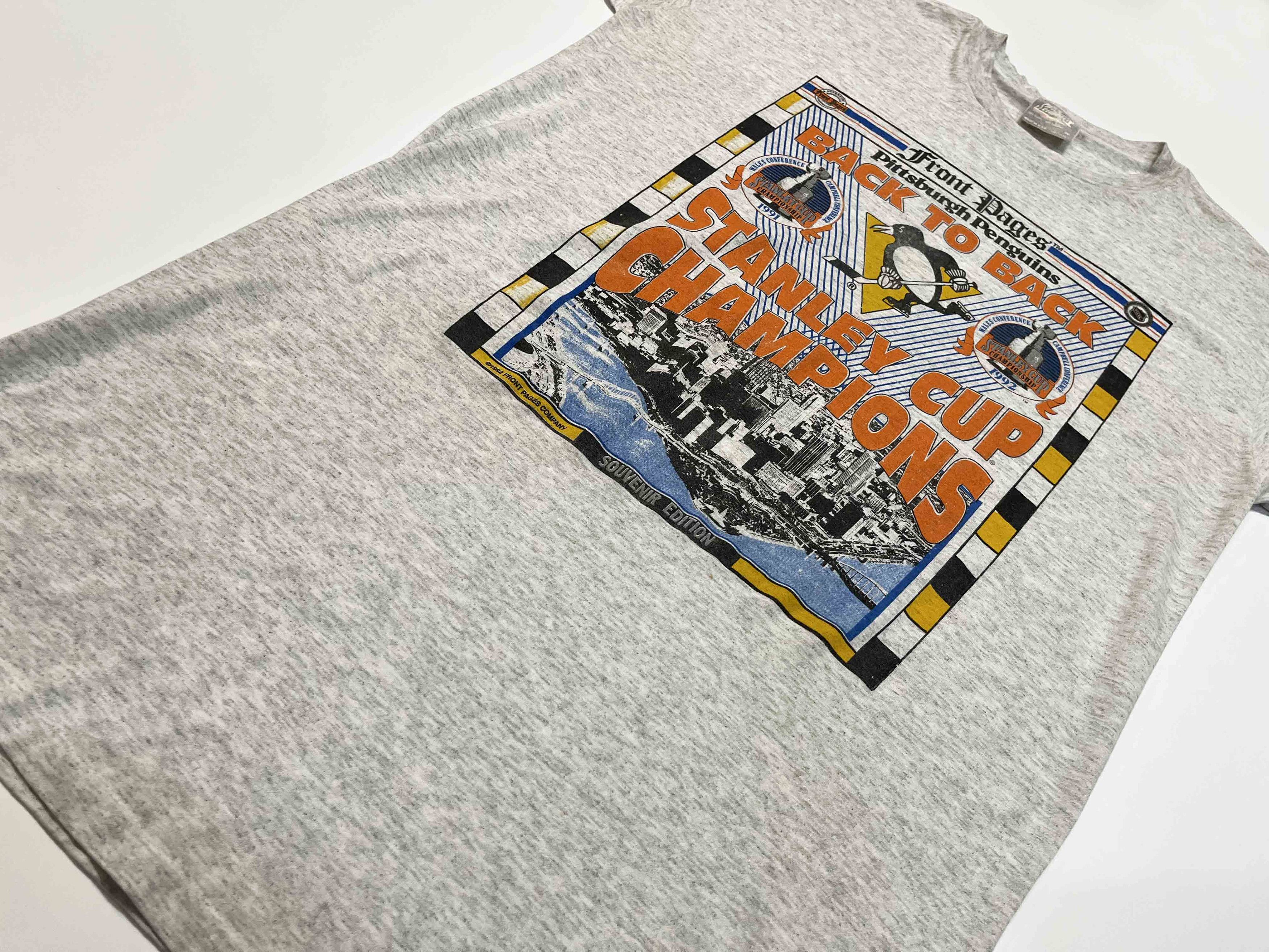 NHL Vintage Skimmers 1992 NHL Pittsburgh Penguins Hockey T-Shirt Size US XXL / EU 58 / 5 - 7 Thumbnail