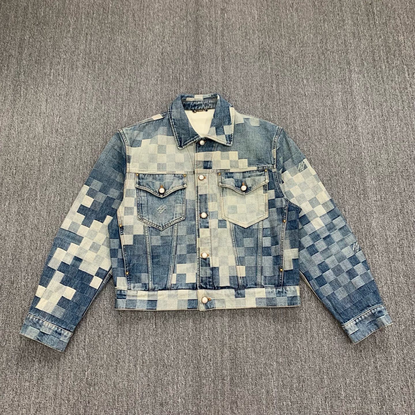 Louis Vuitton Louis Vuitton Blue Mosaic Denim Jacket Size US M / EU 48-50 / 2 - 1 Thumbnail
