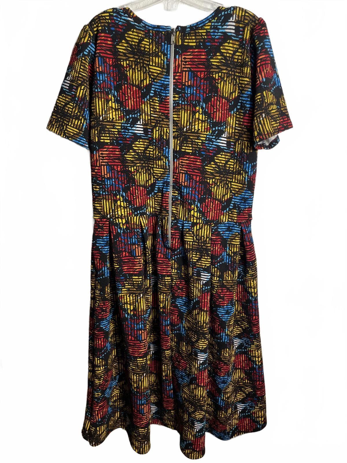 Other LuLaRoe Dress Mini Women's Large Puff Shoulder Pleated Retro Size L / US 10 / IT 46 - 4 Thumbnail
