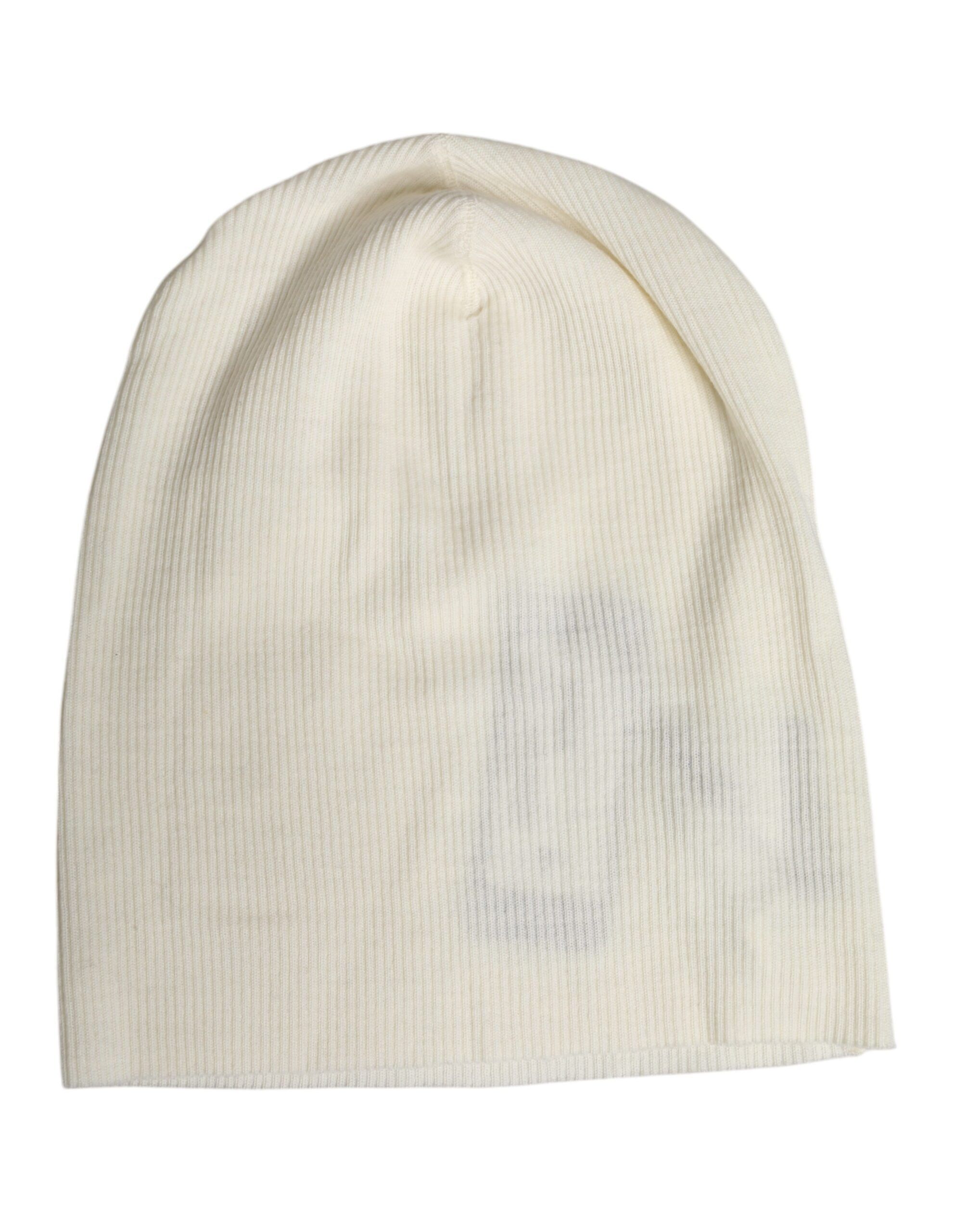 Dolce & Gabbana Beige Wool Blend Knitted Beanie Men's Cap Size ONE SIZE - 1 Thumbnail