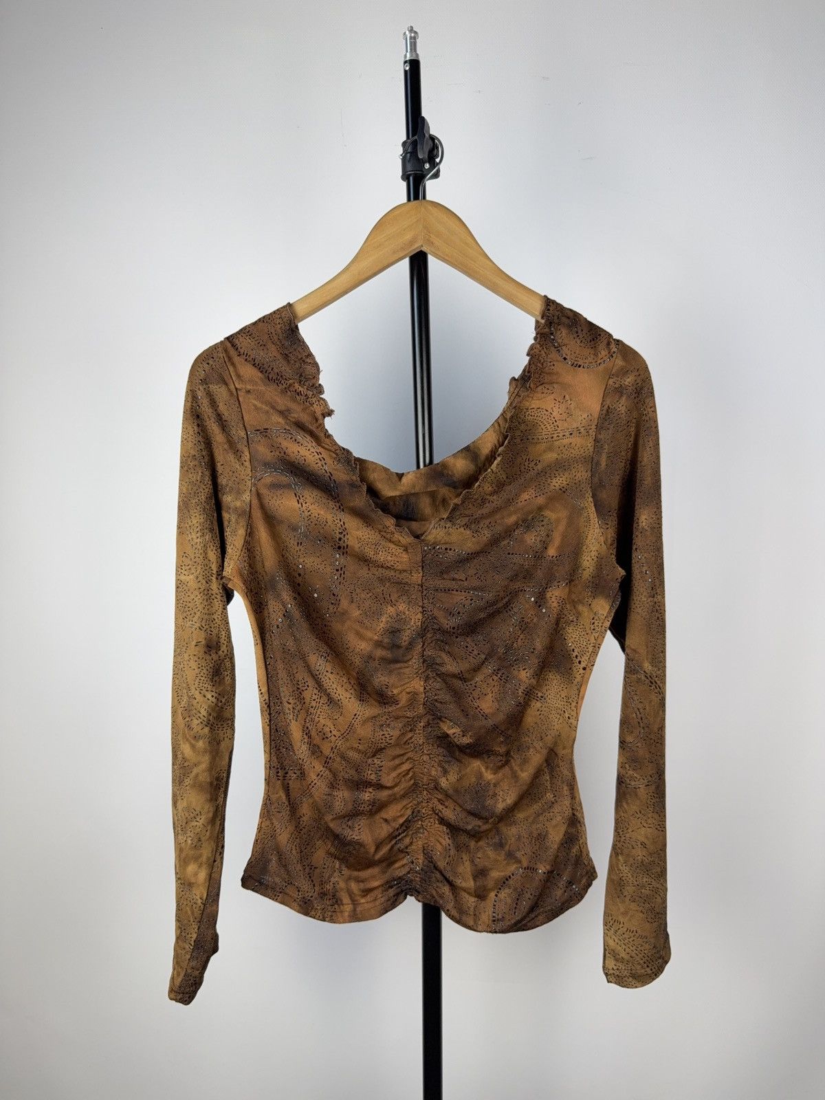 Vintage Sexy Darkness Avant Garde Punk Emo Mesh Top Blouse Opium Y2k Size L / US 10 / IT 46 - 1 Thumbnail