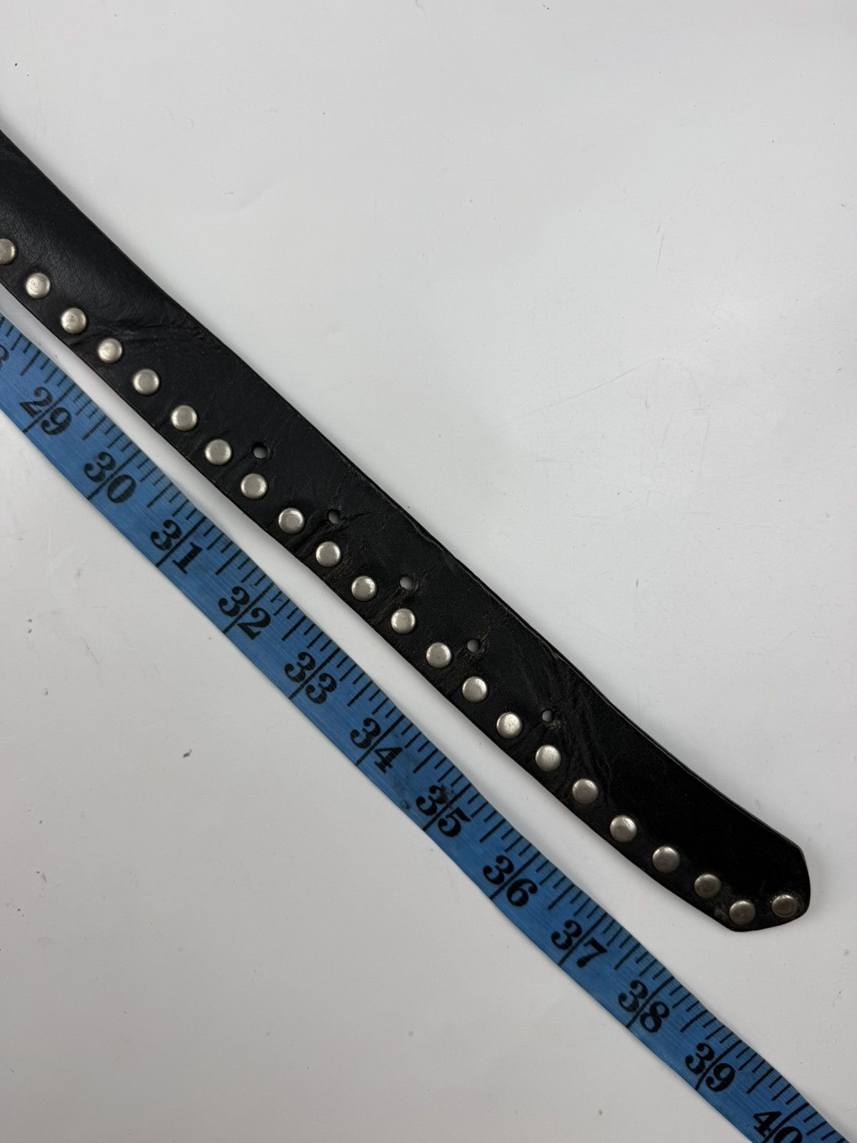 Japanese Brand tiny studded leather belt tc54 Size 34 - 3 Thumbnail