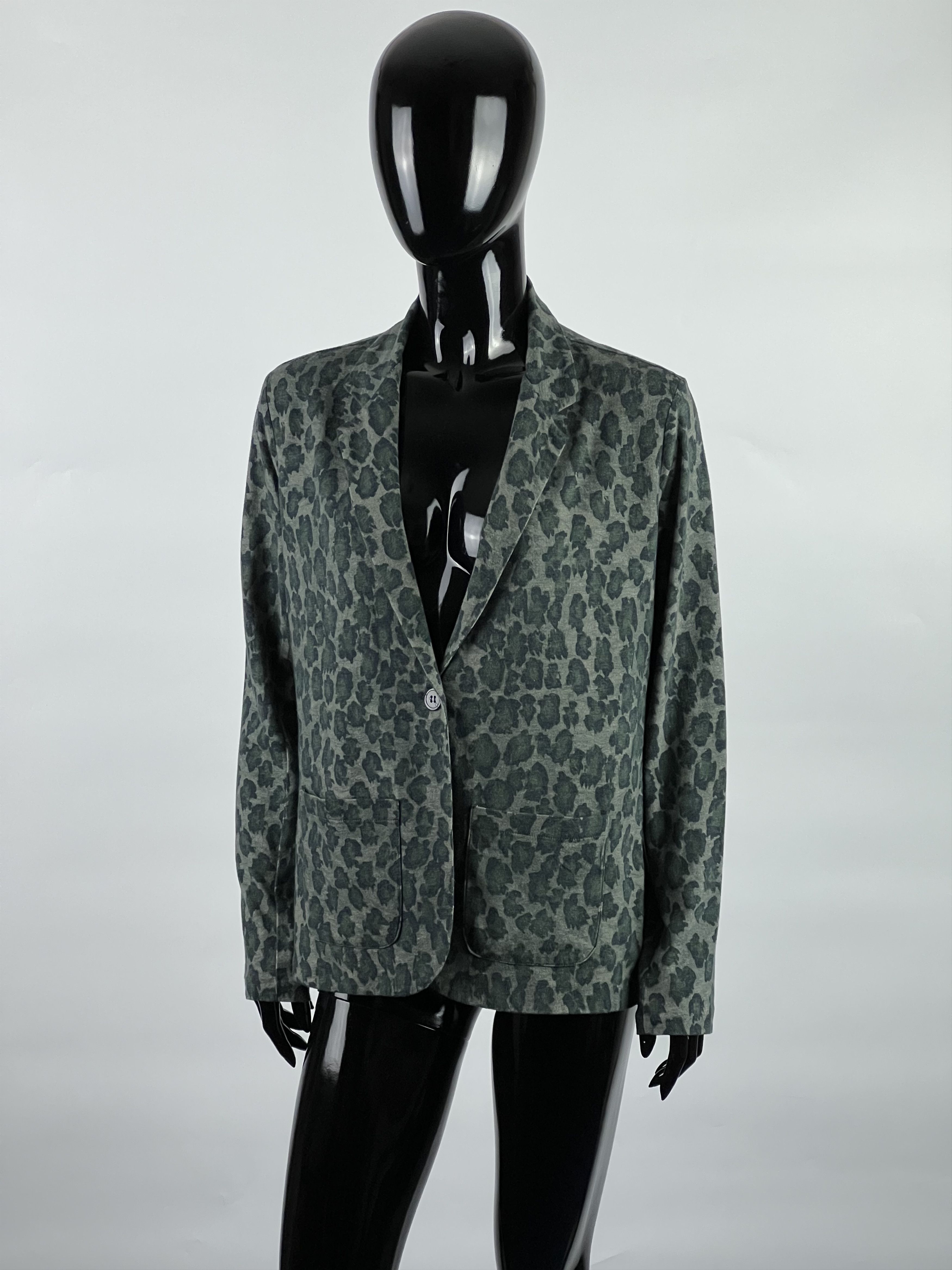 MAJESTIC FILATURES Majestic Filatures Cotton Cashmere Leopard Print Blazer Size S / US 4 / IT 40 - 1 Thumbnail