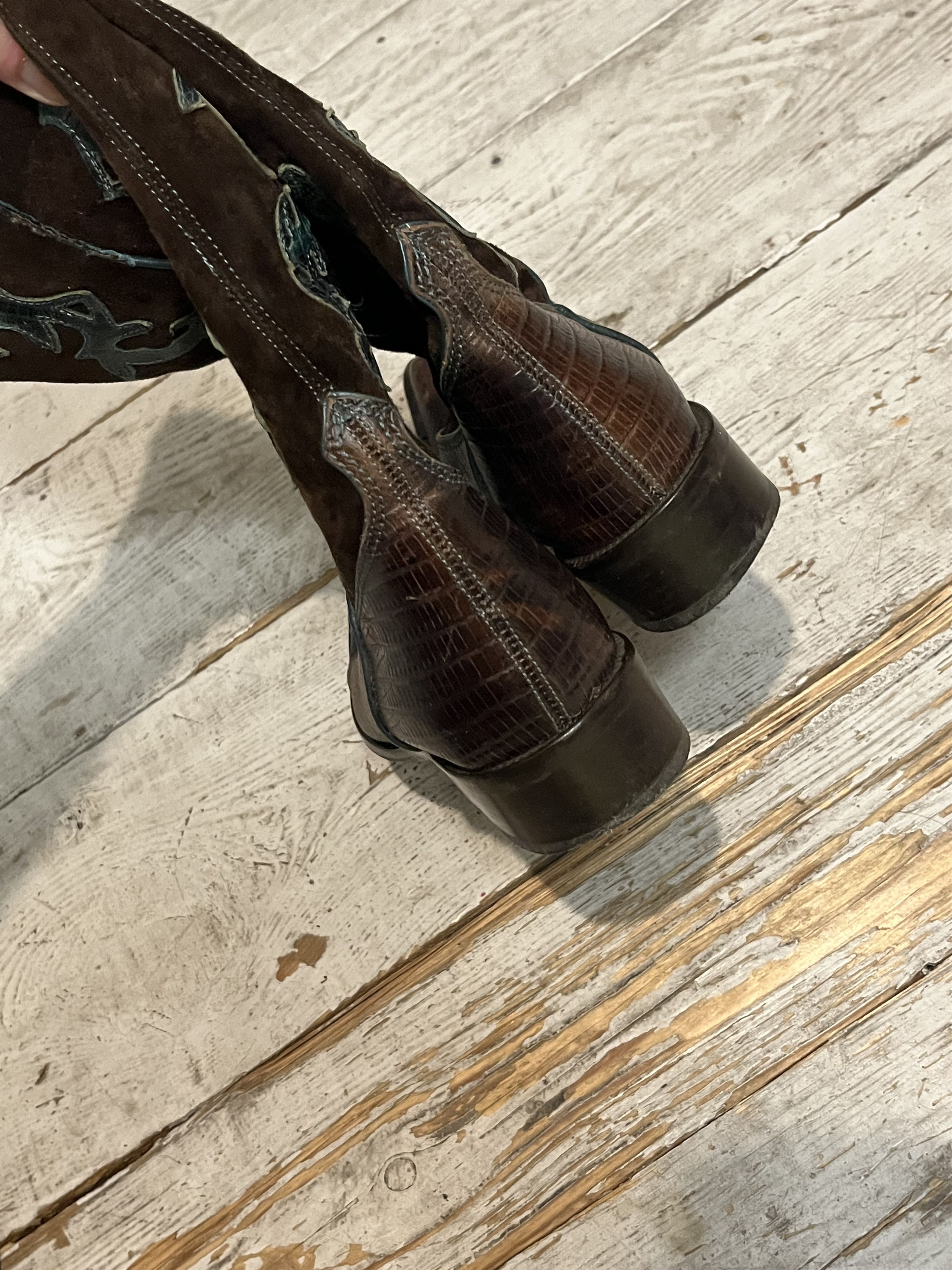 Handmade × Vintage Vintage Genuine Leather Western Cowboy Boots Mexico Size US 5 / EU 37 - 8 Thumbnail