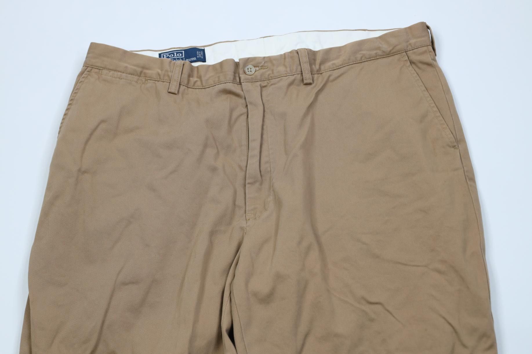 Polo Ralph Lauren Vintage 90s Ralph Lauren Wide Leg Chino Pants Brown Cotton Size US 40 / EU 56 - 2 Thumbnail