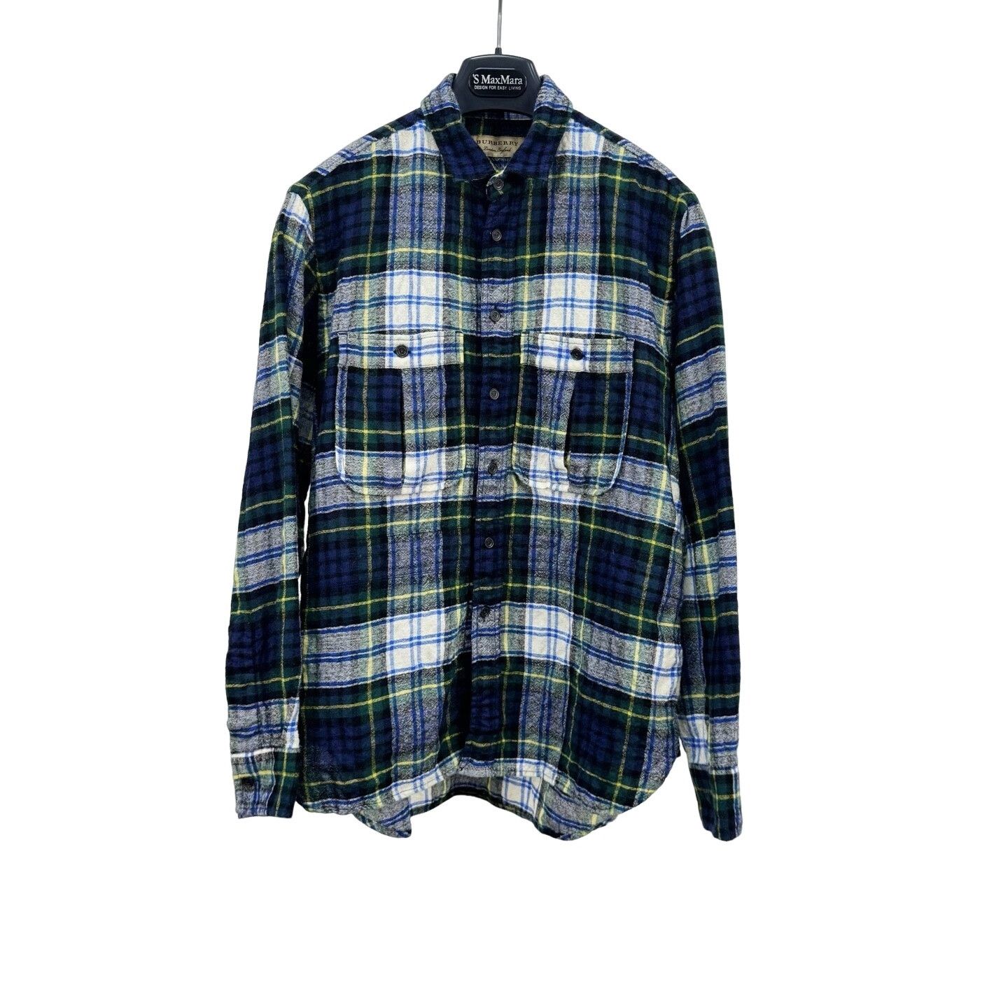 Burberry Burberry Wool Plaid Leather Trim Shirt XL Size US XL / EU 56 / 4 - 1 Thumbnail