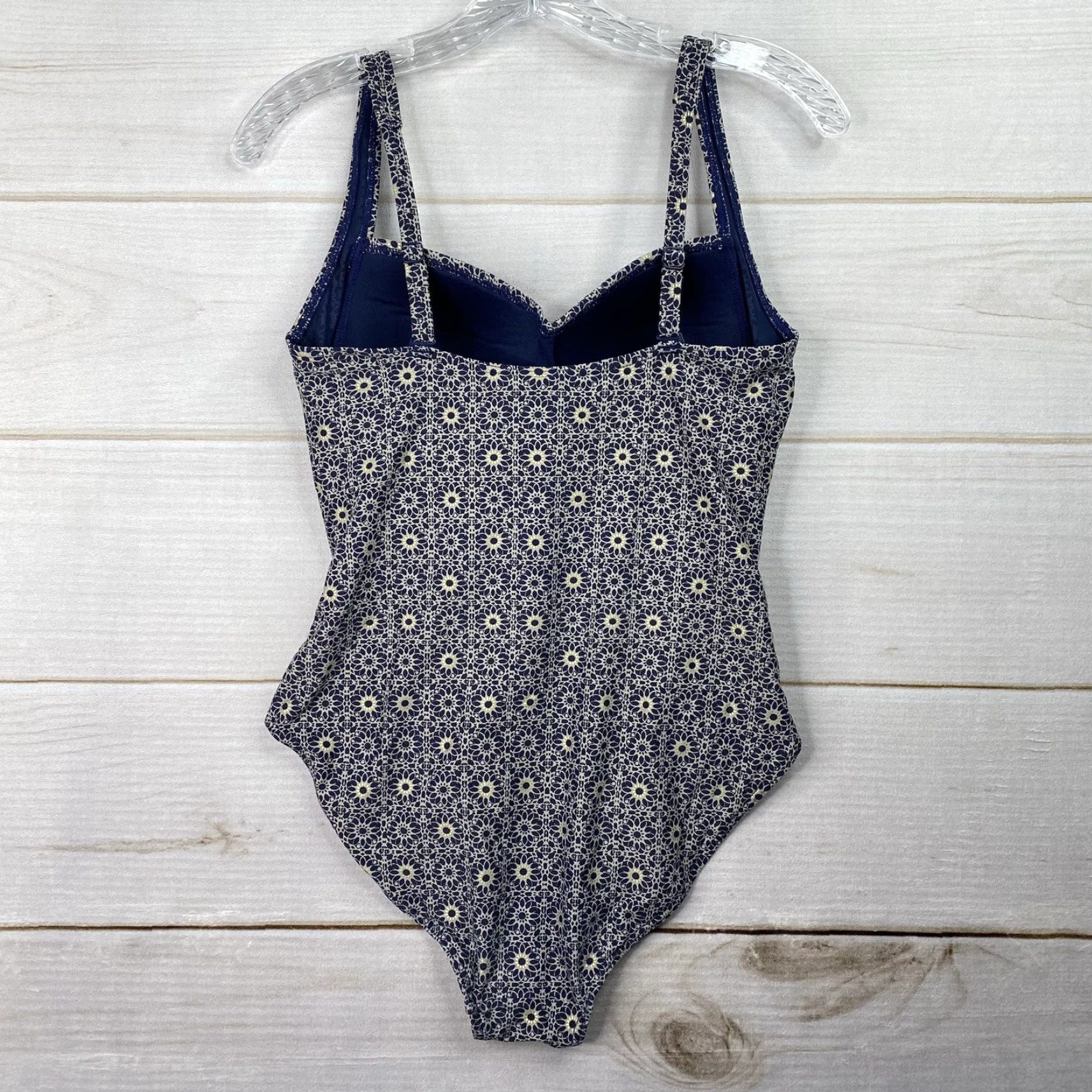Vintage Nip Tuck One Piece Swimsuit Women’s Sz S Blue Floral Built-In Bra, Tummy Control, Spaghetti Strap, Adjustable Straps Size ONE SIZE - 3 Thumbnail