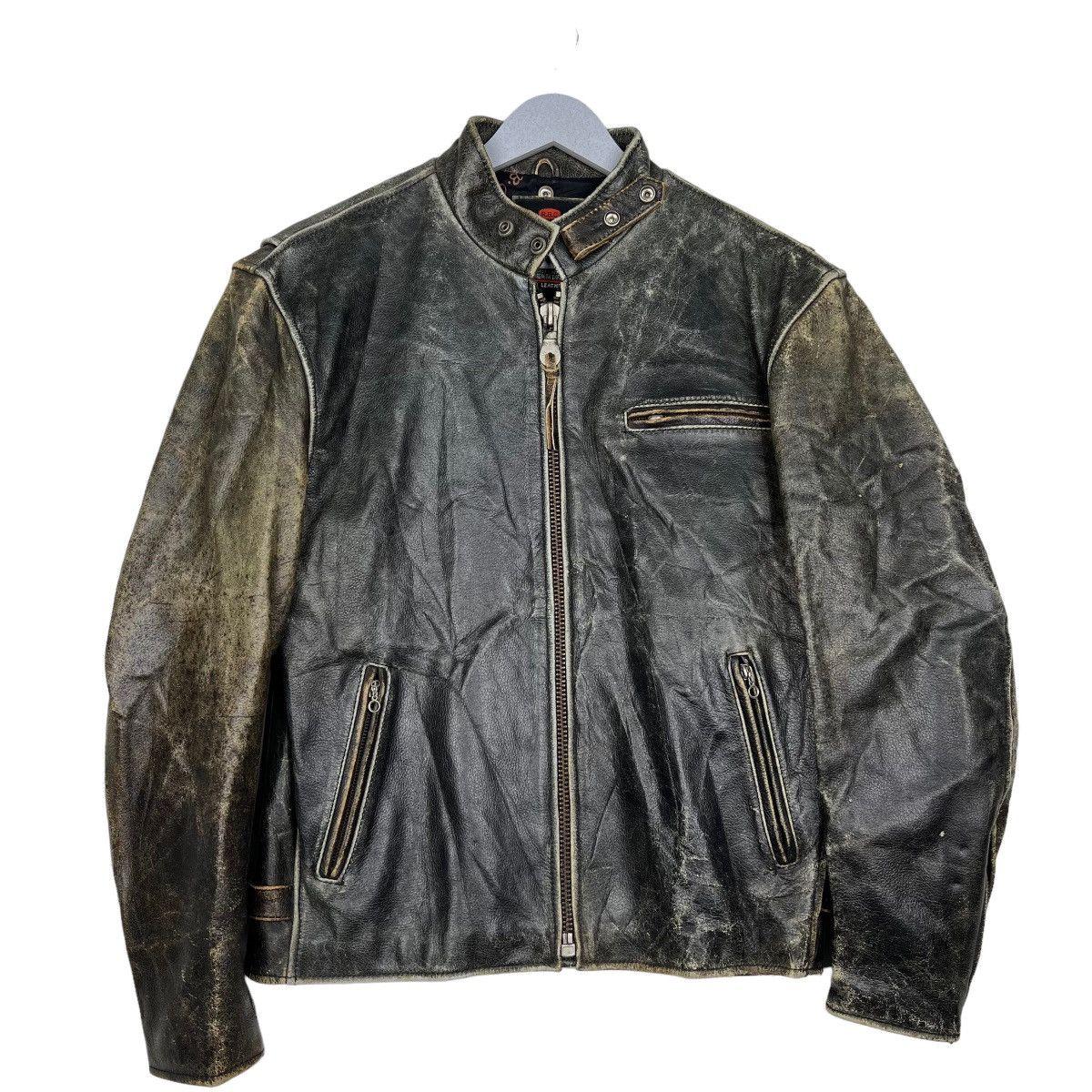 Japanese Brand 🔥 70s VINTAGE RBC LEATHER ROAD MASTER MOTO RIDER JACKET Size US L / EU 52-54 / 3 - 6 Thumbnail