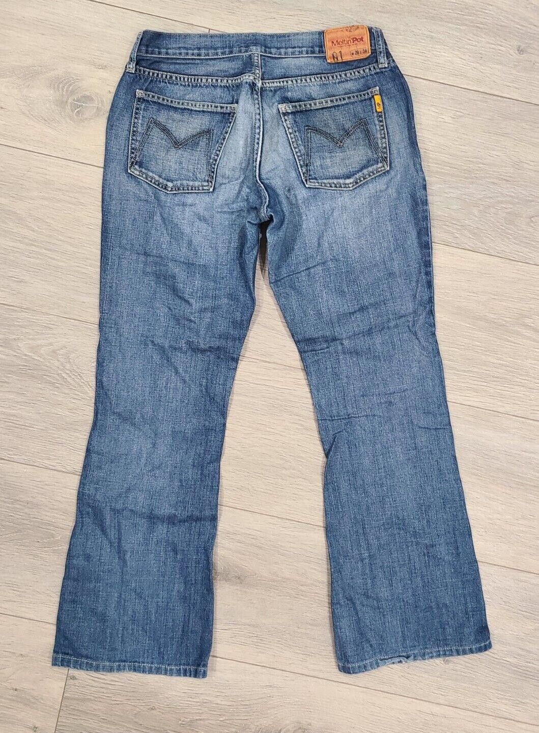 Designer Meltin Pot Jeans Size 29 New Bell Medium Wash School 8 Size 29" - 2 Thumbnail