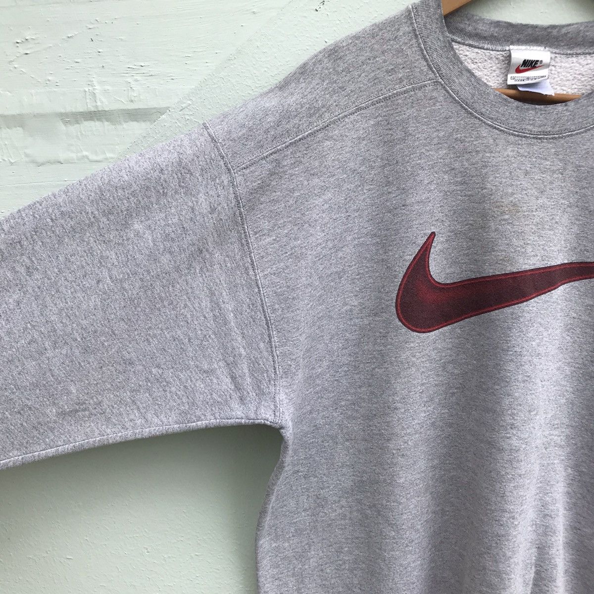 Nike Nike vintage 90s big swoosh crewneck sweater Size US M / EU 48-50 / 2 - 4 Thumbnail